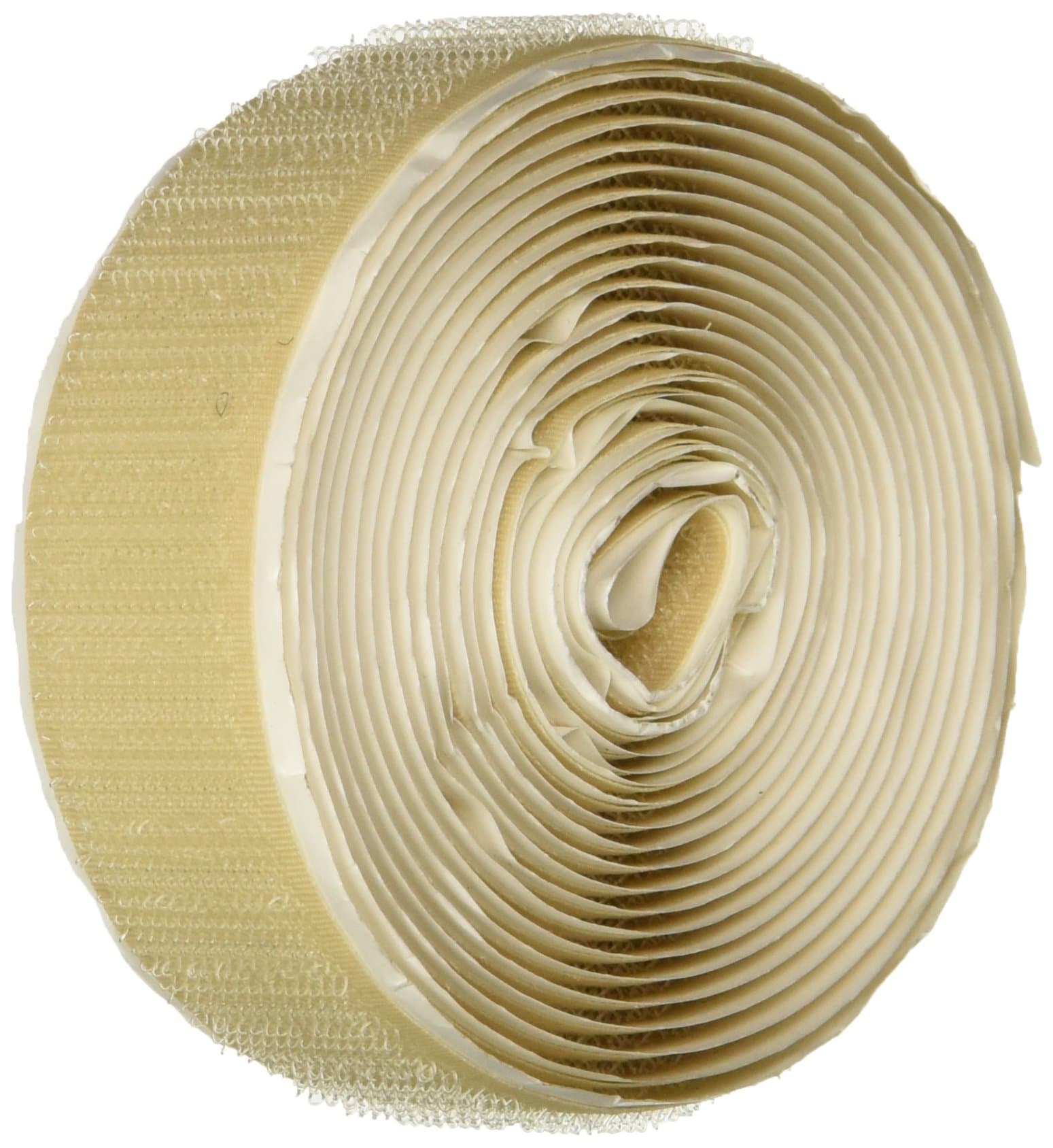 FLAMEPRO 1224-FR-PSA/H Beige Flame Retardant Woven Nylon Hook, Adhesive Back, 1" Wide, 10' Length