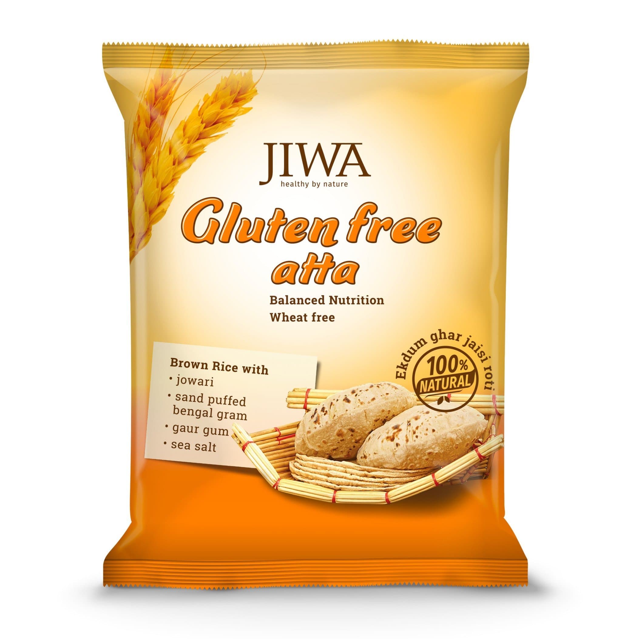 JIWA healthy by nature Gluten Free Atta, 9kg (900g Pack of 10)