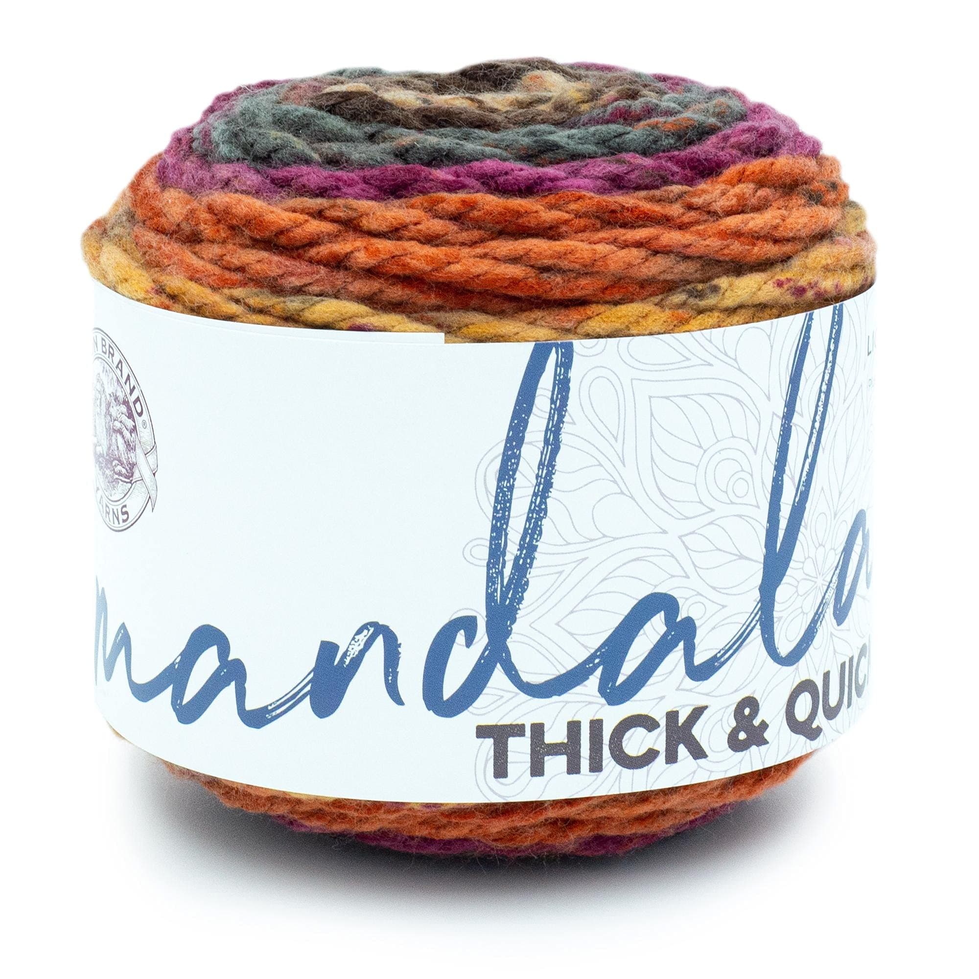 Lion Brand Yarn, Mandala Thick & Quick Bulky Yarn, Pocket Watch, 1 Cake
