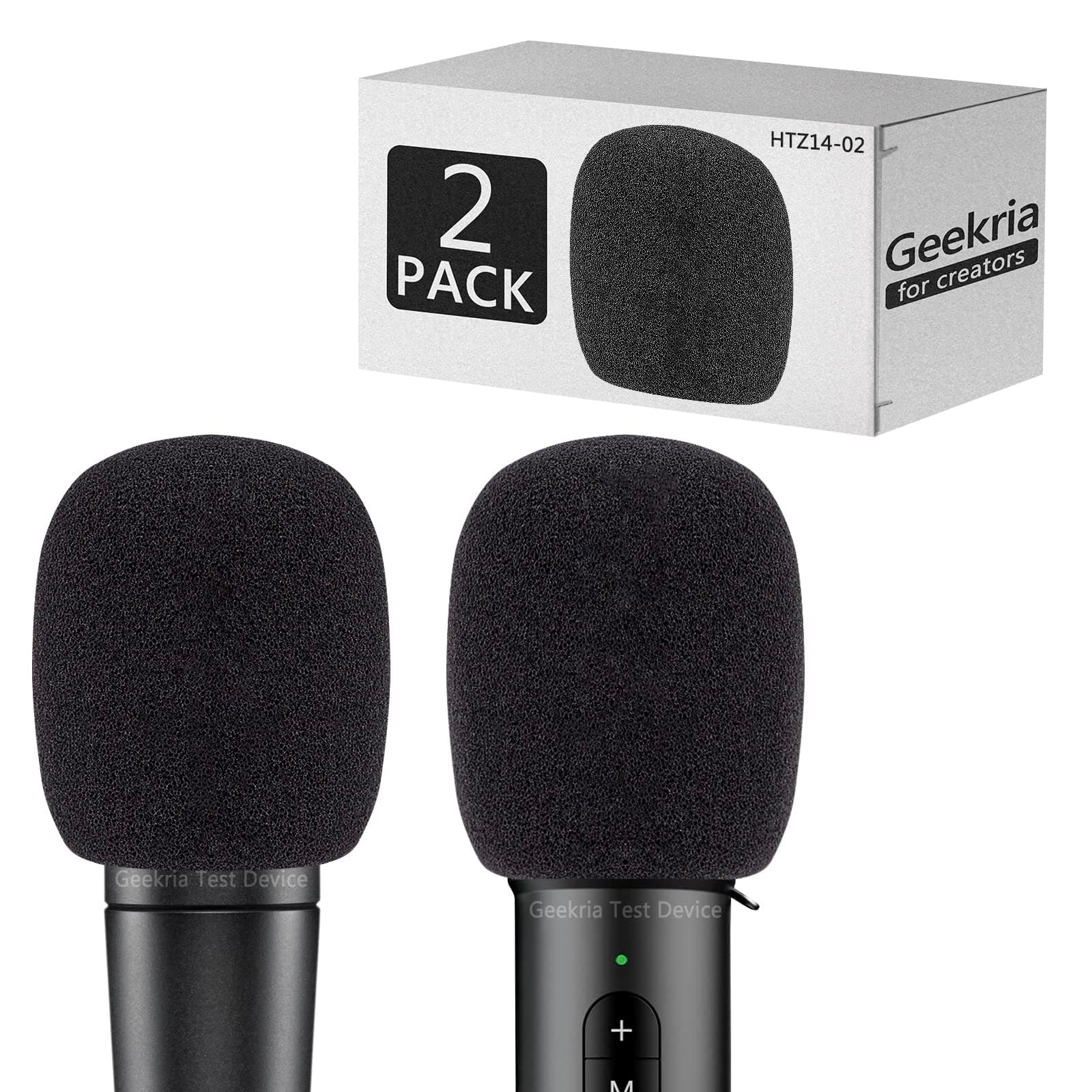 for Creators Foam Windscreen Compatible with Shure SM57-LCE, PGA81-LC Microphone Antipop Windshield, Mic Wind Cover, Sponge Foam Filter (Black / 2 Pack)