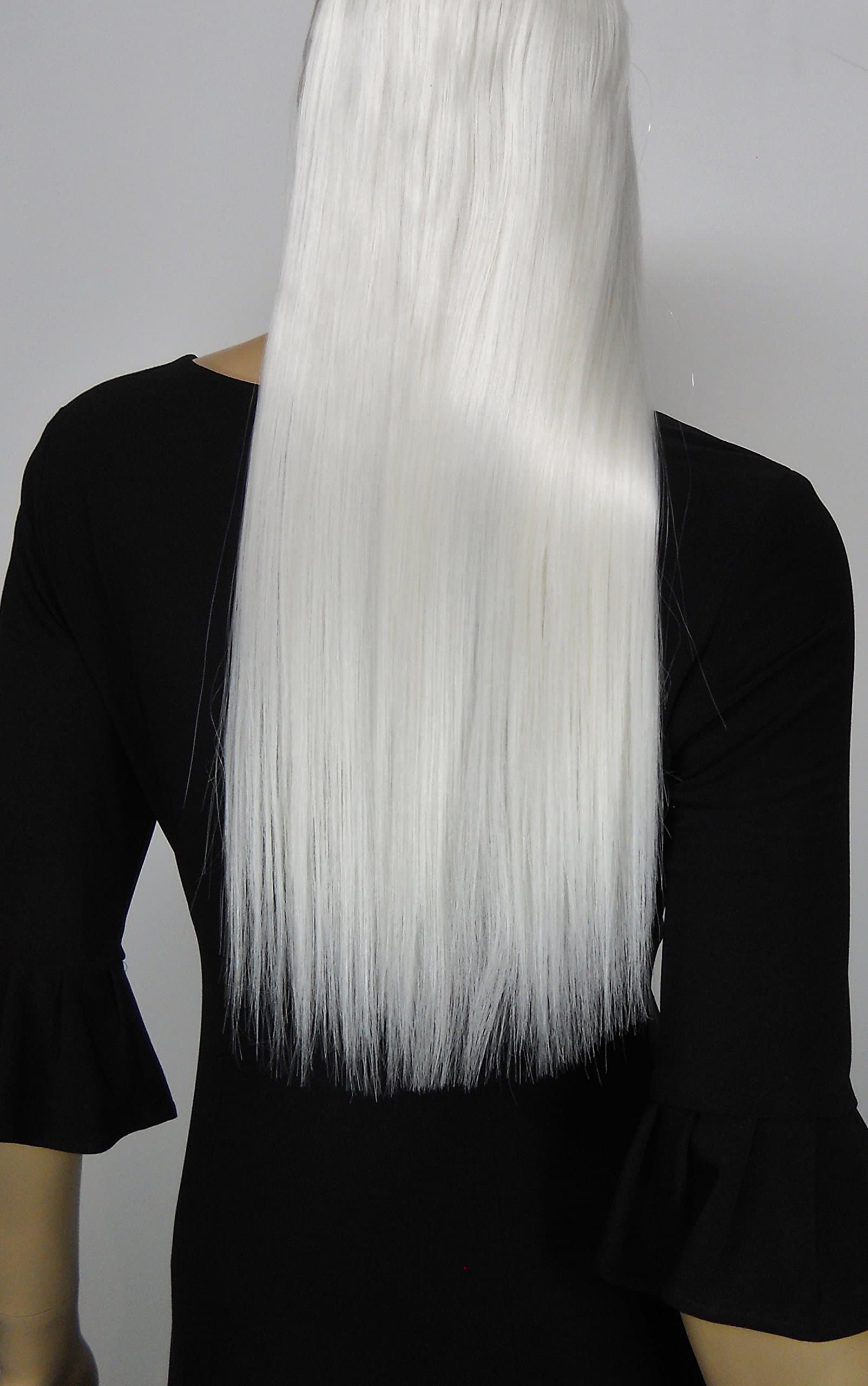 #60 Bleach Blonde 20" Halo - Flip in Synthetic Hair Extensions on a Wire Heat Resistant to 350