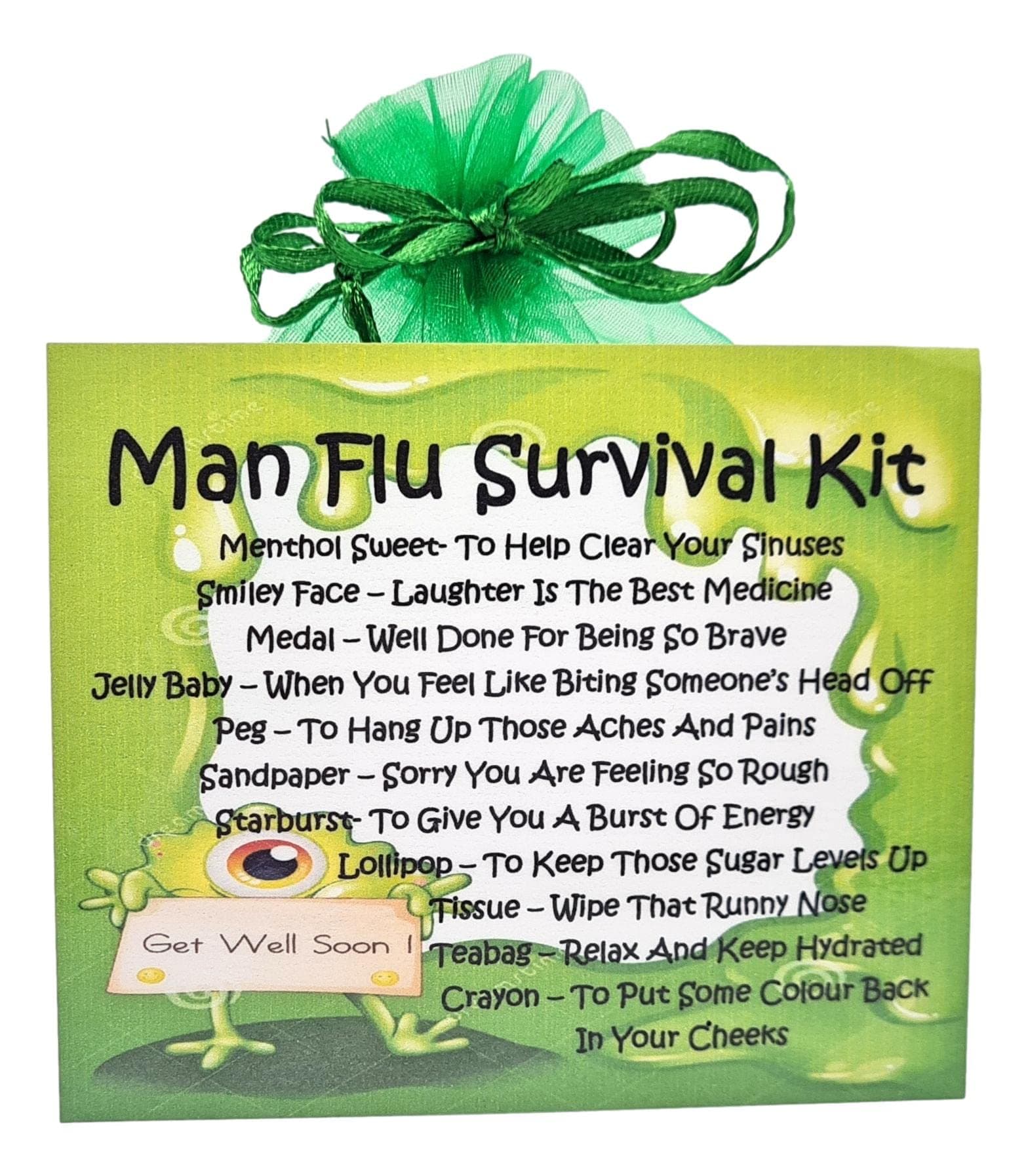 Man Flu Survival Kit ~ Fun Novelty Gift & Greetings Card Alternative | Birthday Present | Cheer Up Gift | Personalised Keepsake