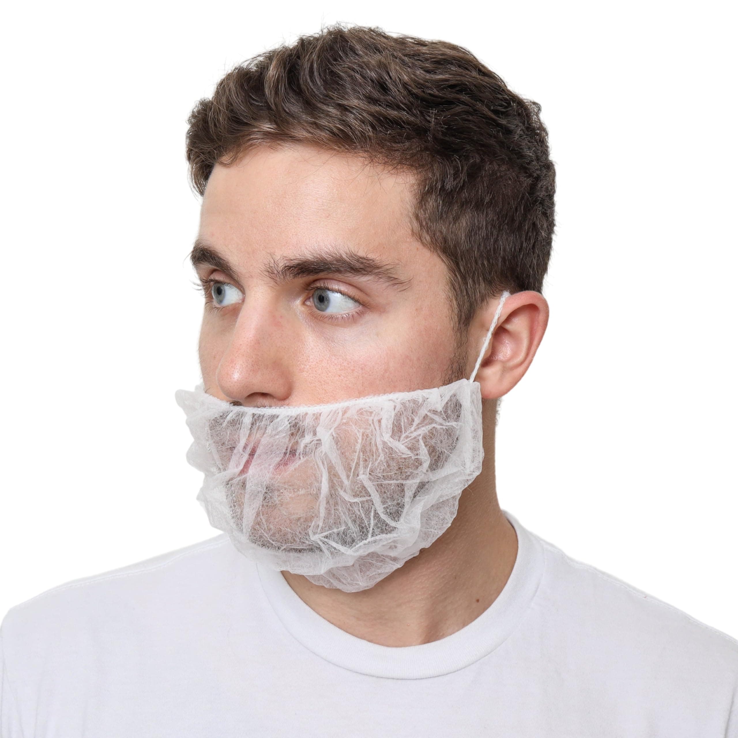 Beard Nets, Disposable Beard Covers, Beard Net for Food Service, Cooking, Cleaning, 18" and 21"