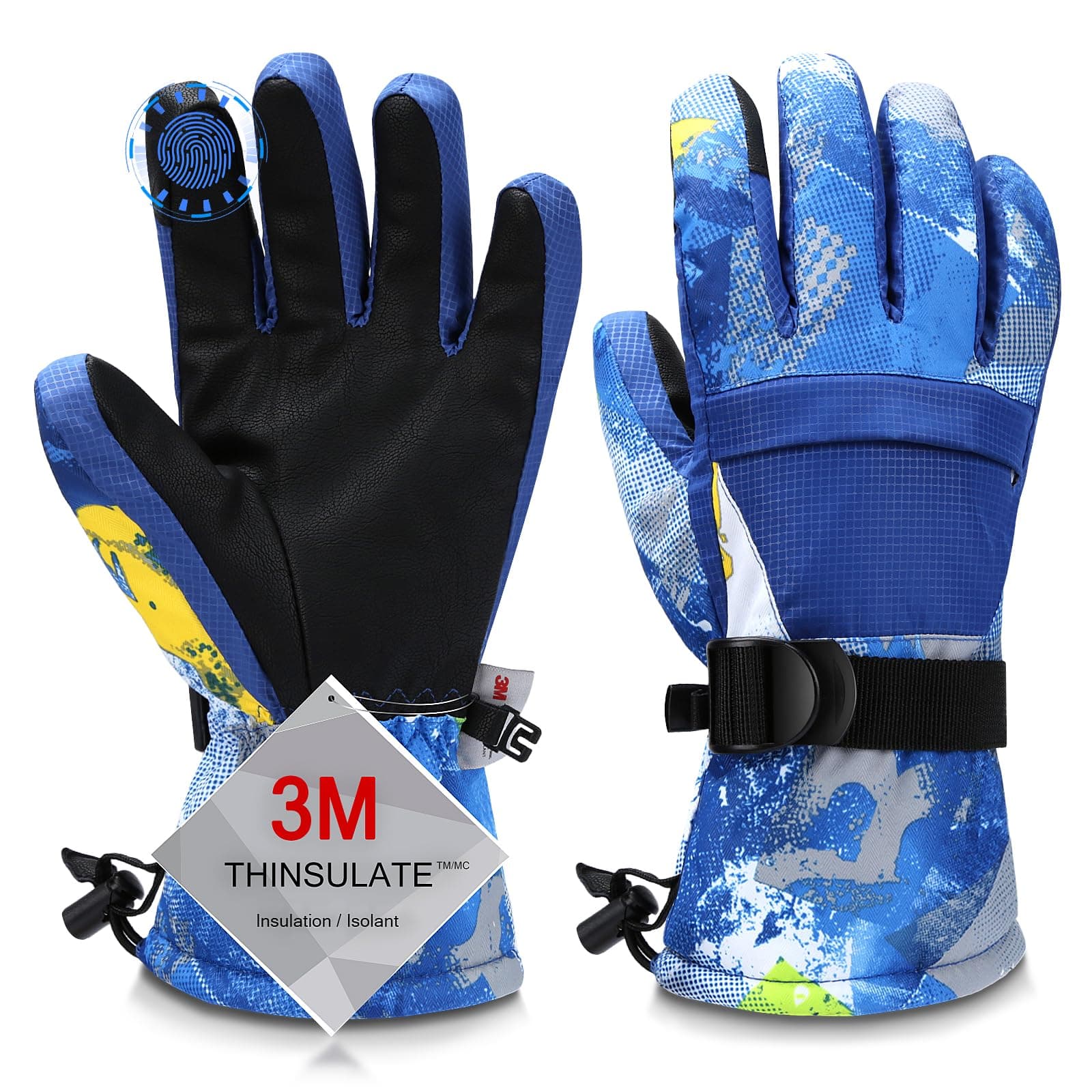 OdtmgerSki Gloves, Warmest Waterproof and Breathable Snow Gloves for Cold Weather, Fits Both Men & Women,for Parent Child Outdoor
