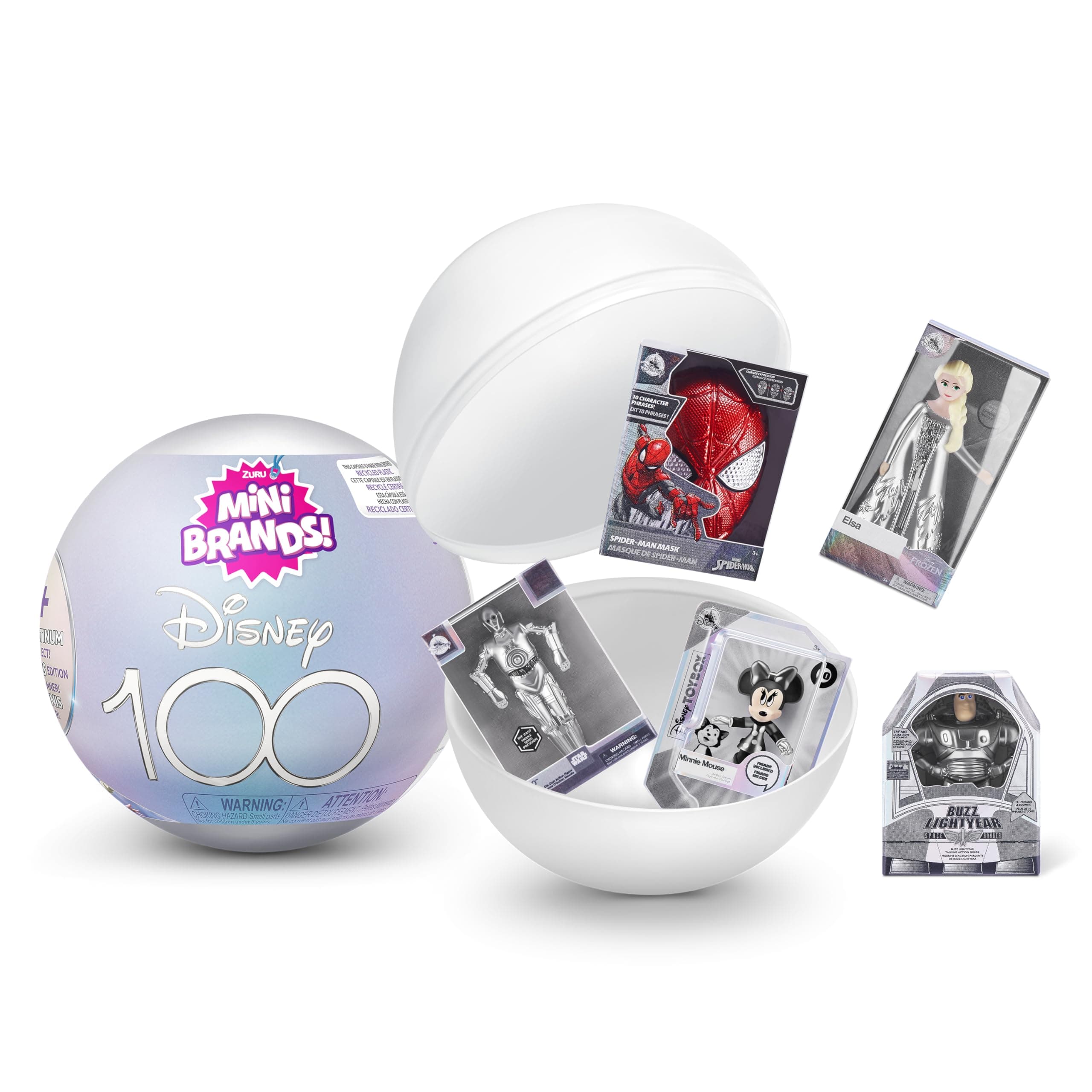 Disney Platinum 100 Years of Wonder, Disney Platinum Limited Edition, Mystery Capsule Real Miniature Brands Collectible Toy, Disney 100th Anniversary Surprise Collectible, Single Capsule