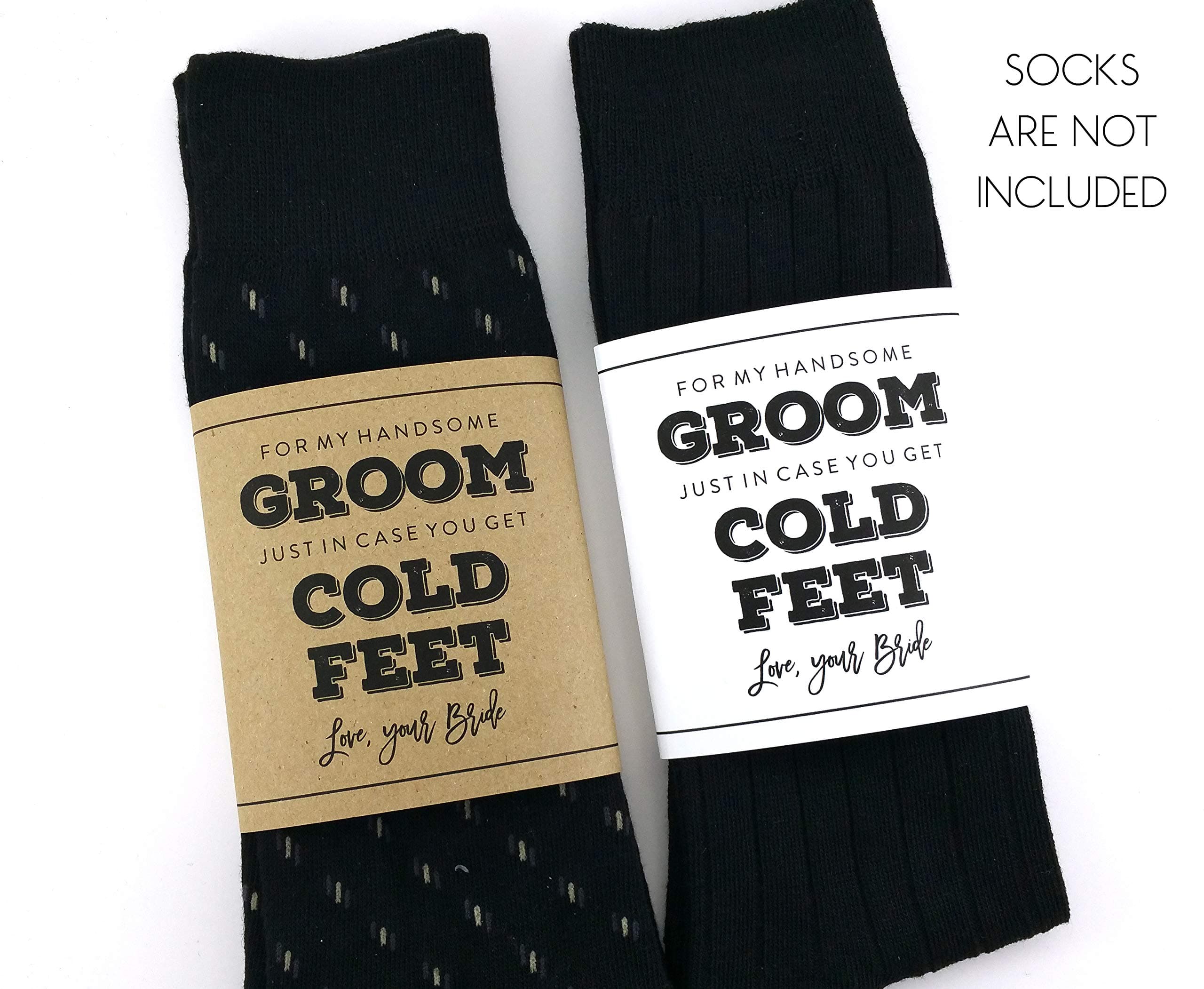 Cold Feet Sock Wrapper, Groom Gift, Wedding Socks Wrapper, Wedding Socks Label (SOCKS NOT INCLUDED)