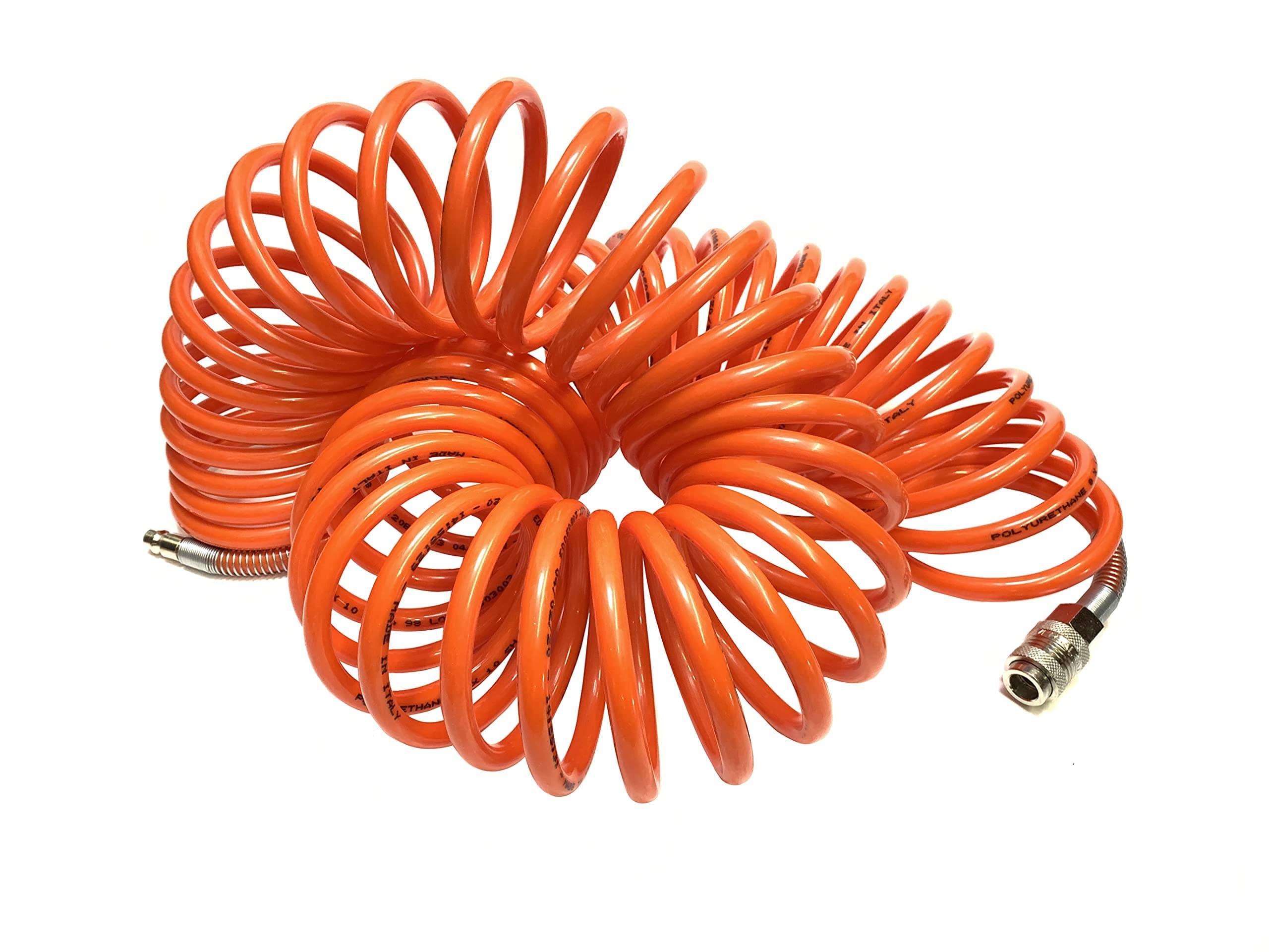 Spiral Tube diam. 8 x 10 cm, Length: 20 m. Made of semi-Professional Polyurethane, Universal Value. Made in Italy