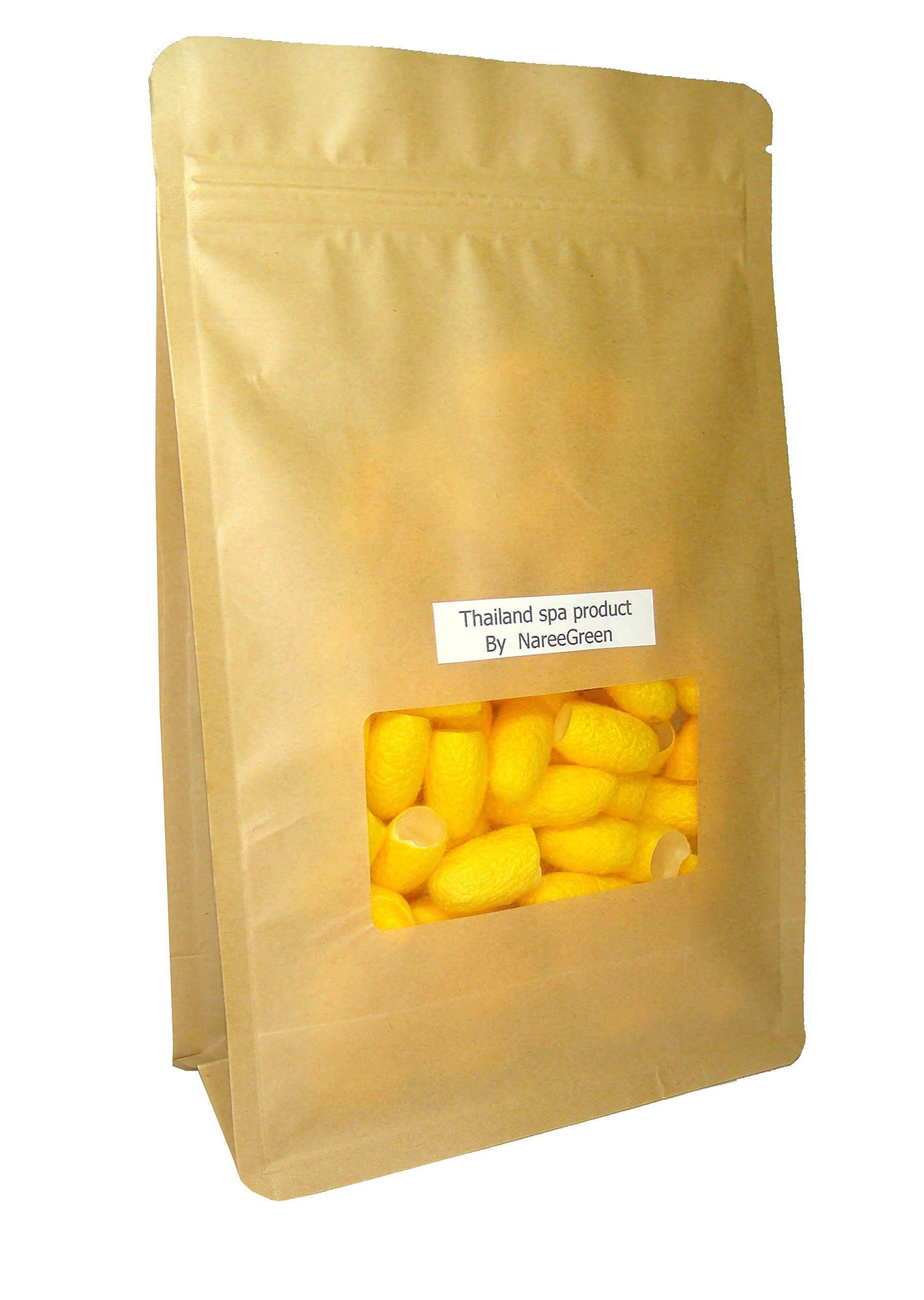 NareeGreen 100 Pcs. Organic Natural Yellow Silk Cocoon Balls Facial Skin Care Scrub Beauty& Healthy skin care/remove whitening/facial cleanser Balls