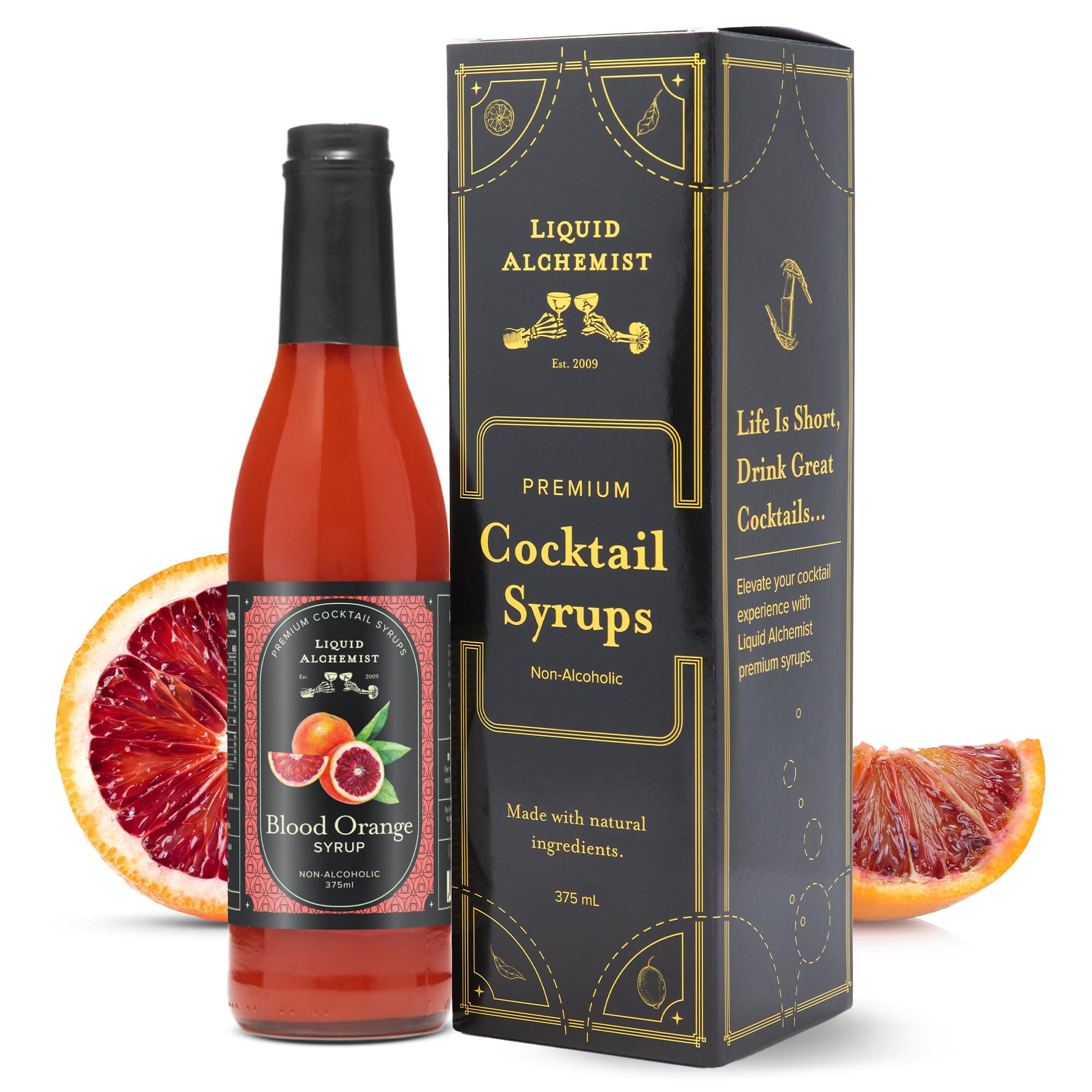 Liquid Alchemist Blood Orange Syrup for Cocktails - Real Ingredients, Non-GMO, Dairy Free & Gluten Free (12 oz)