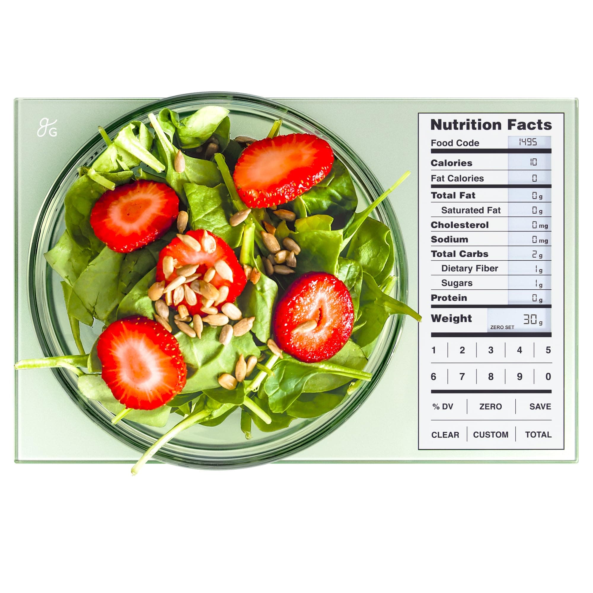 Greater Goods Nutrition Food Scale, Perfect for Weighing Nutritional Meals, Calculating Food Facts, and Portioning Snacks, Designed in St. Louis (Sage Green)