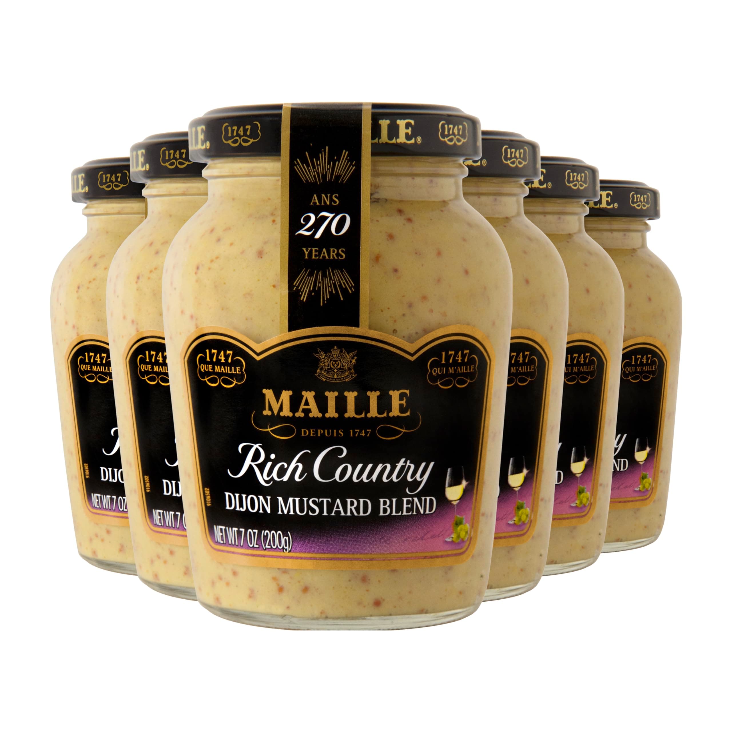 Mustard, Rich Country Dijon, 7 Oz , (Pack of 6)