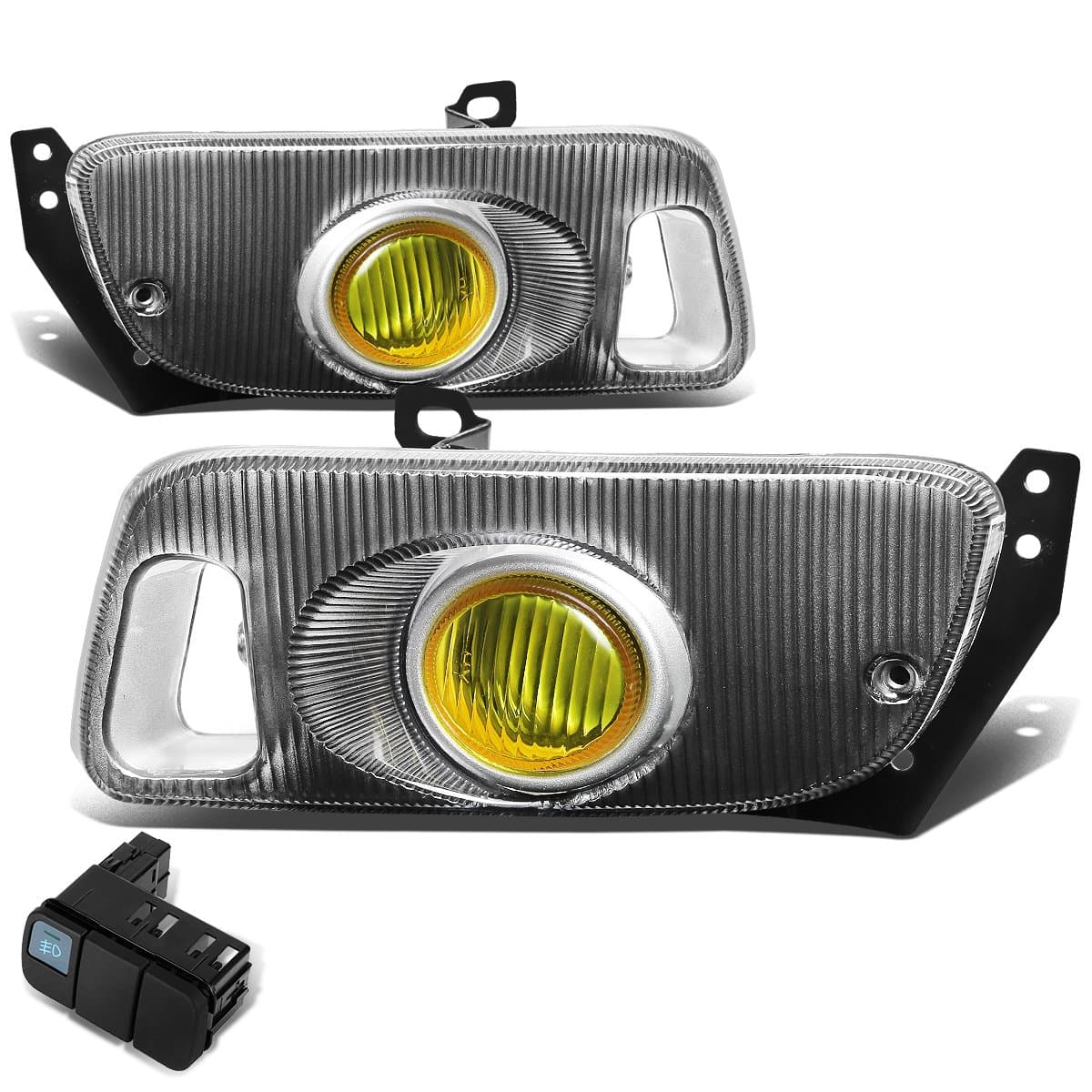 DNA MOTORING FL-HC922-AM Front Bumper Fog Light Driver & Passenger Side Enhance visibility [Compatible with 92-95 Honda Civic Coupe/Hatchback]