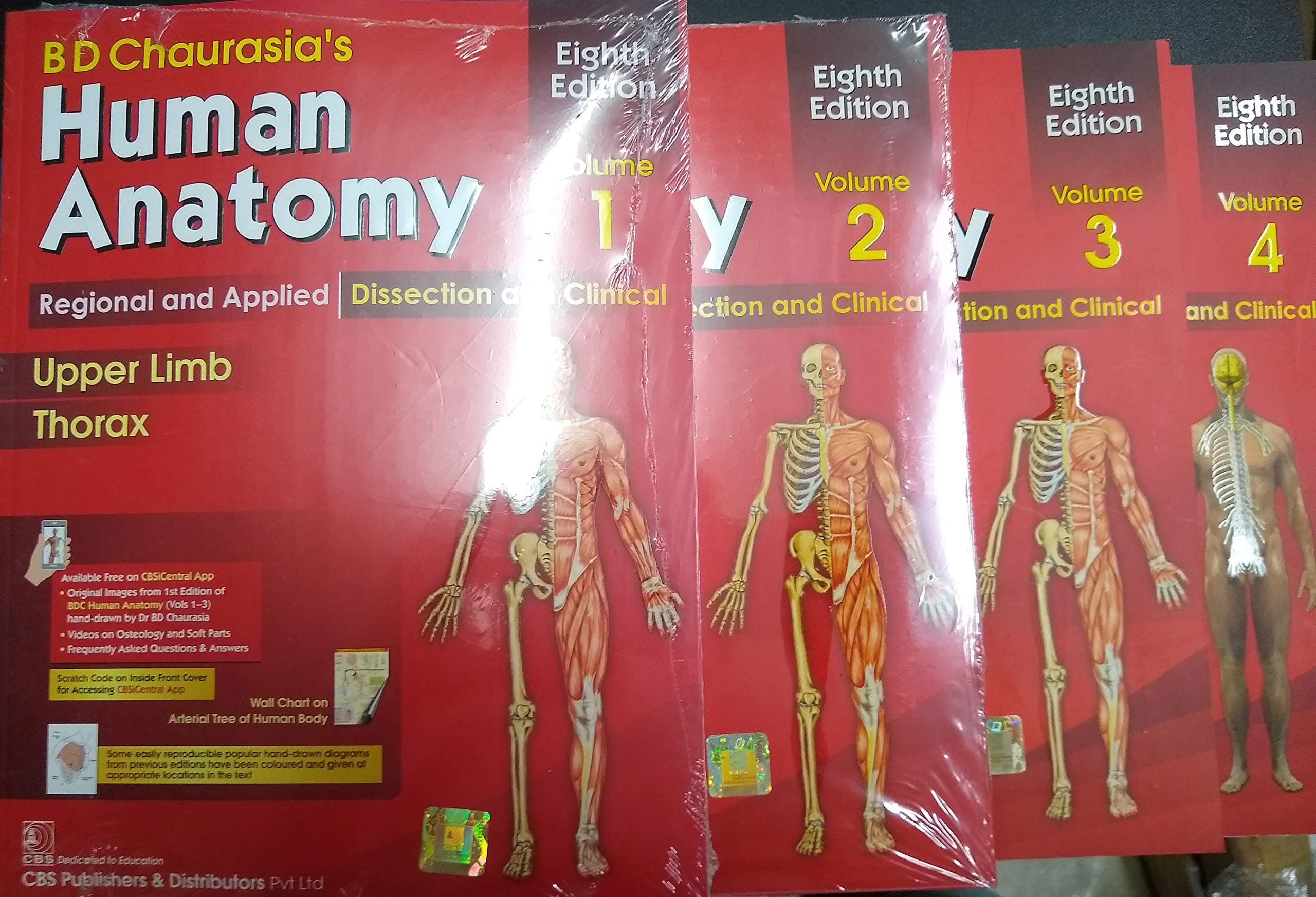 B D Chaurasia's Human Anatomy 4 Volume Set ( Vol.1 to Vol 4)