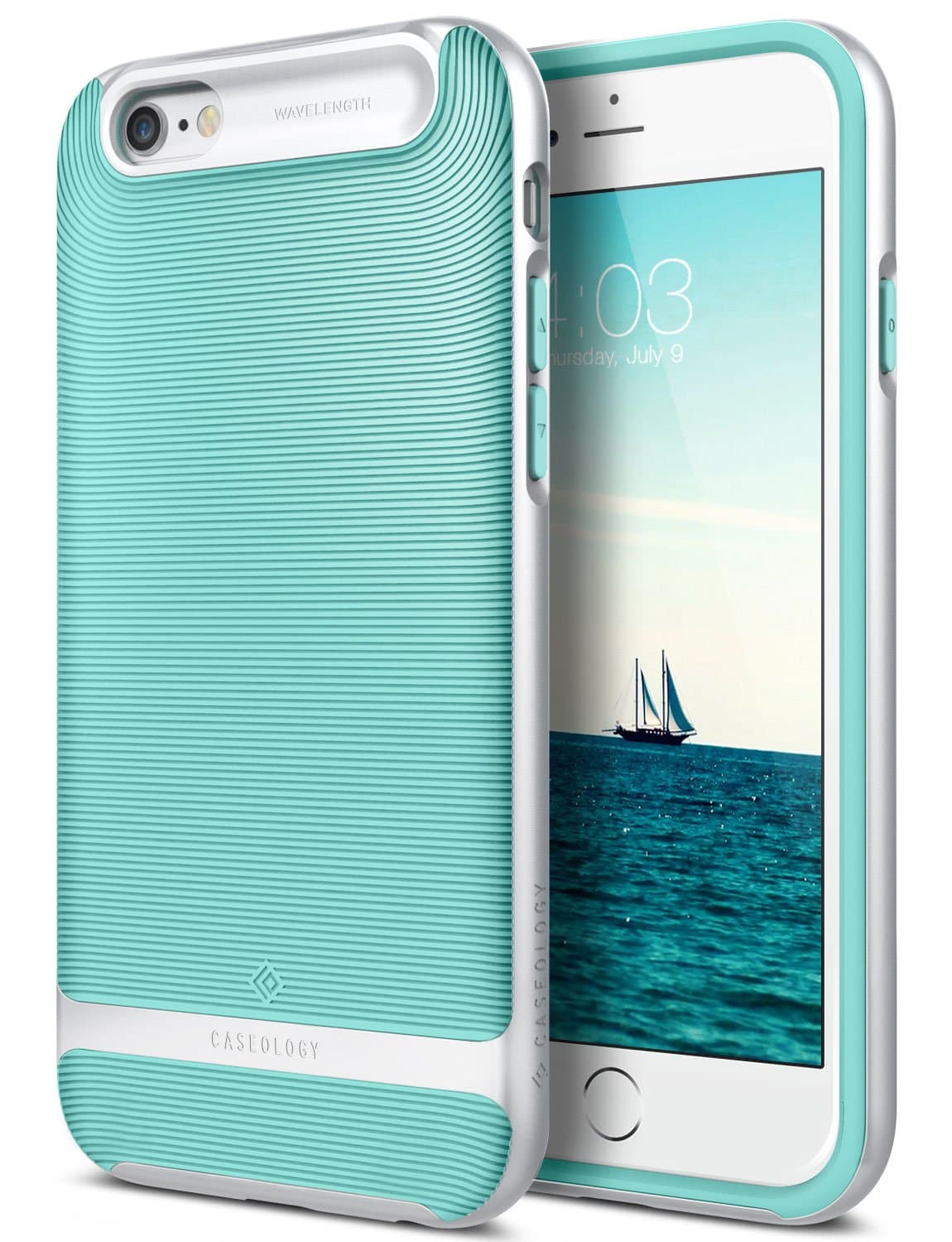 Caseology Wavelength for iPhone 6S Plus Case (2015) / iPhone 6 Plus Case (2014) - Stylish Grip Design - Mint Green