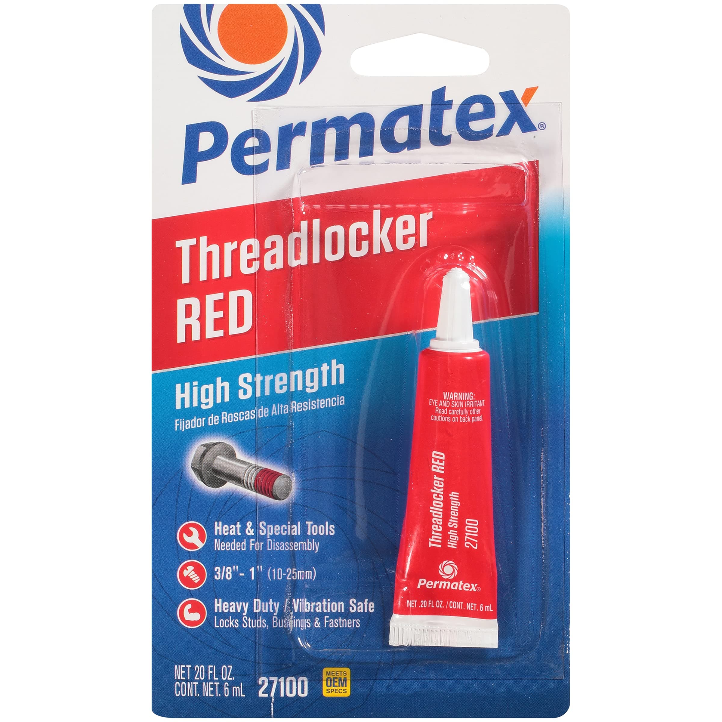 27100 High Strength Threadlocker Red, 6 ml
