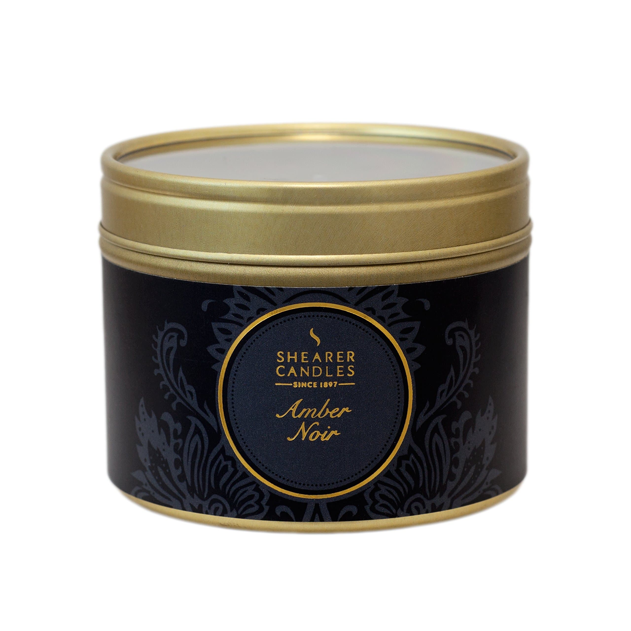 Shearer Candles Amber Noir Small Scented Gold Tin Candle - Black, Packaging May Vary