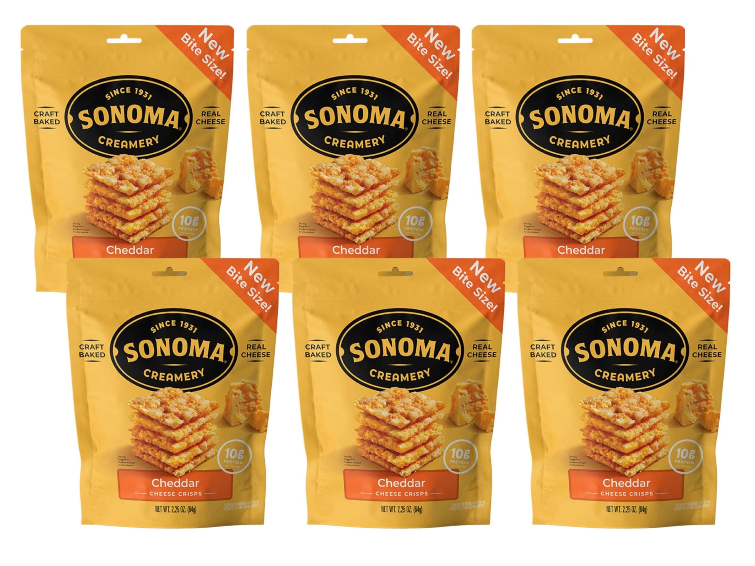 Cheese Crisps, Cheddar,Savory Snack | High Protein | Low Carb | Gluten Free | Keto-Friendly, 2.25 Oz (Pack of 6)