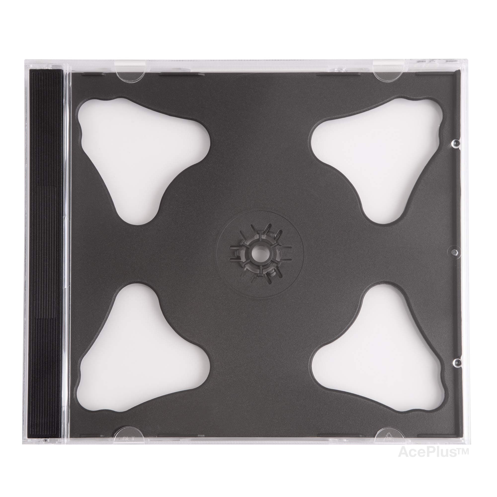 Double 2-Disc Black CD Jewel Cases in 10.4mm Standard Thickness Assembled (10-Pack)