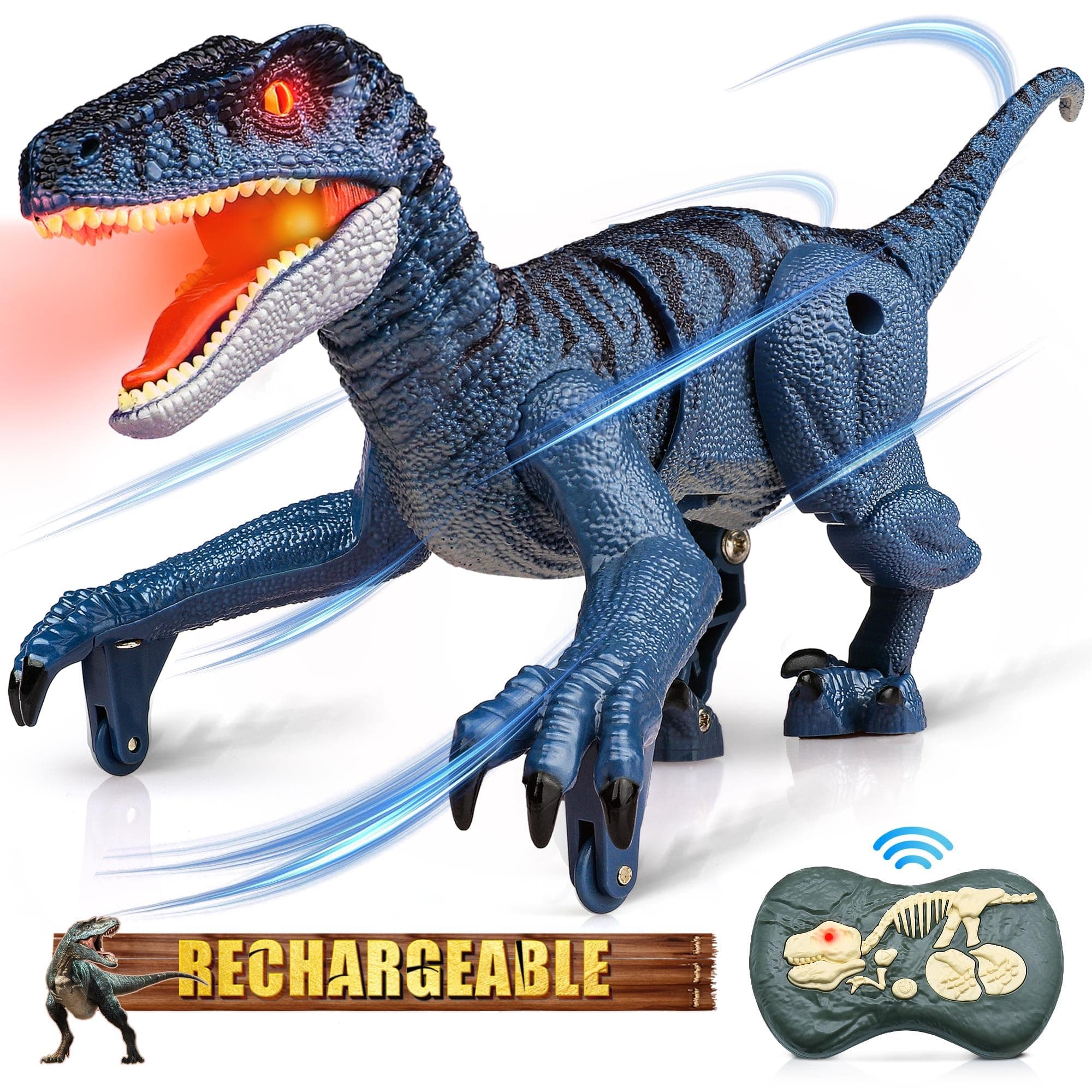 Hot BeeDinosaur Toys for Kids 3-5-7, Remote Control Dinosaur Toys for 3 4 5 6 7 8 Year Old Boys, Electronic Walking Robot Dinosaur Toy with Light & Realistic Roaring Sound