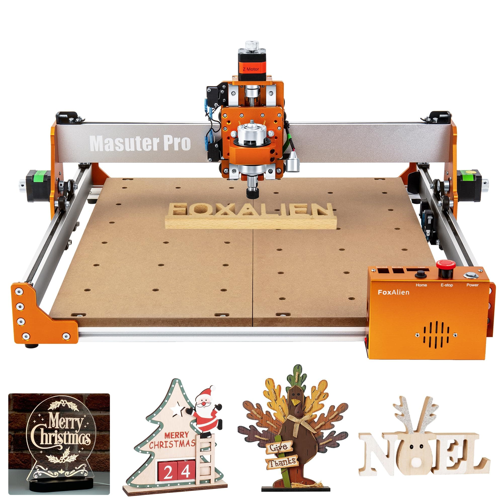 FoxAlien Masuter Pro CNC Router CNC Milling Machine, 3-Axis Engraving Machine for Wood, Acrylic, MDF, Aluminum, Nylon, Metal Engraving and Cutting Work Area, 15.7 x 15.7 x 2.4 inches (400 x 400 x 60 mm), Japanese Instruction Manual Included