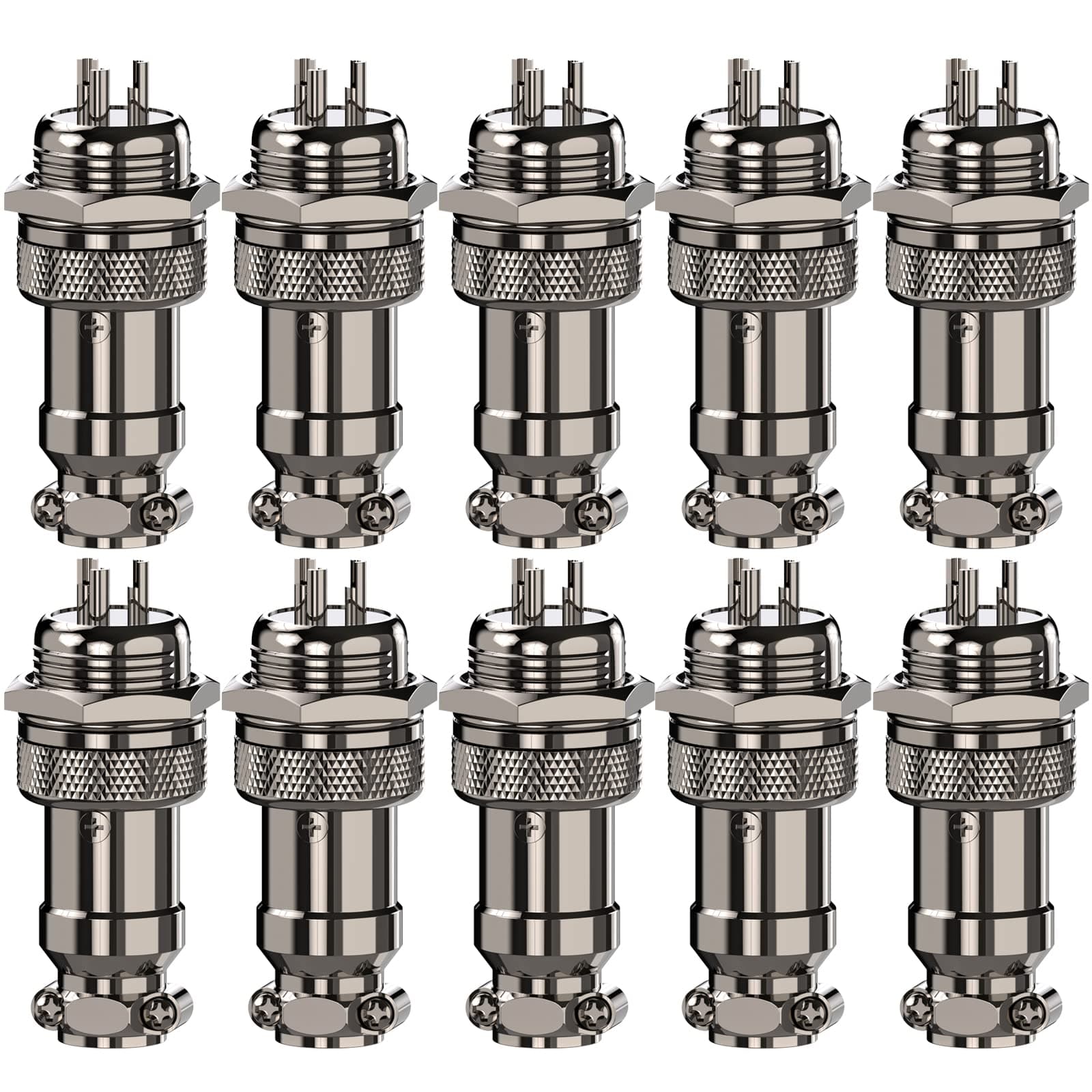 Clyxgs Aviation Plug Connector 3-Pin Male Female Panel Metal Wire Connector 16mm Socket 10PCS