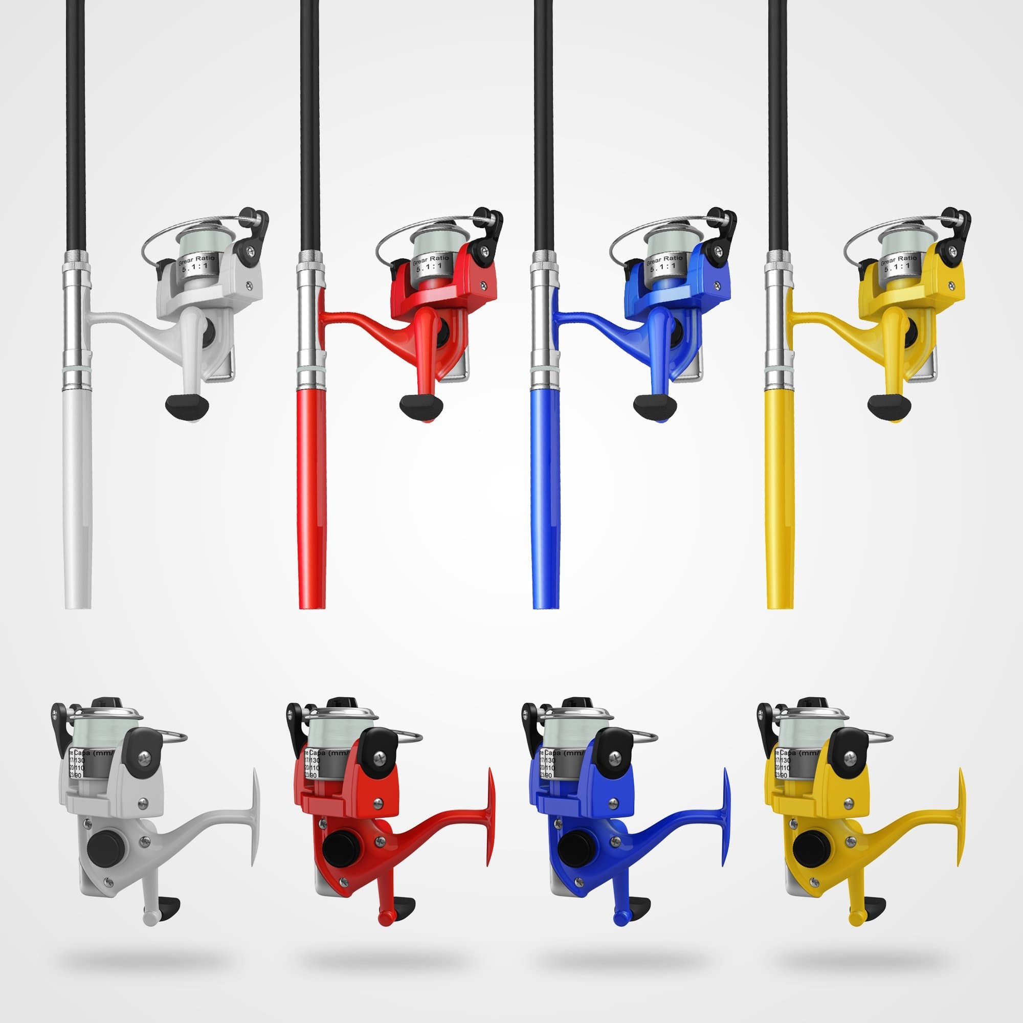 Mini Aluminum Pocket Pen Fishing Rod Pole + Reel. Freshwater Fishing Tackle - Extremely Ultralight.