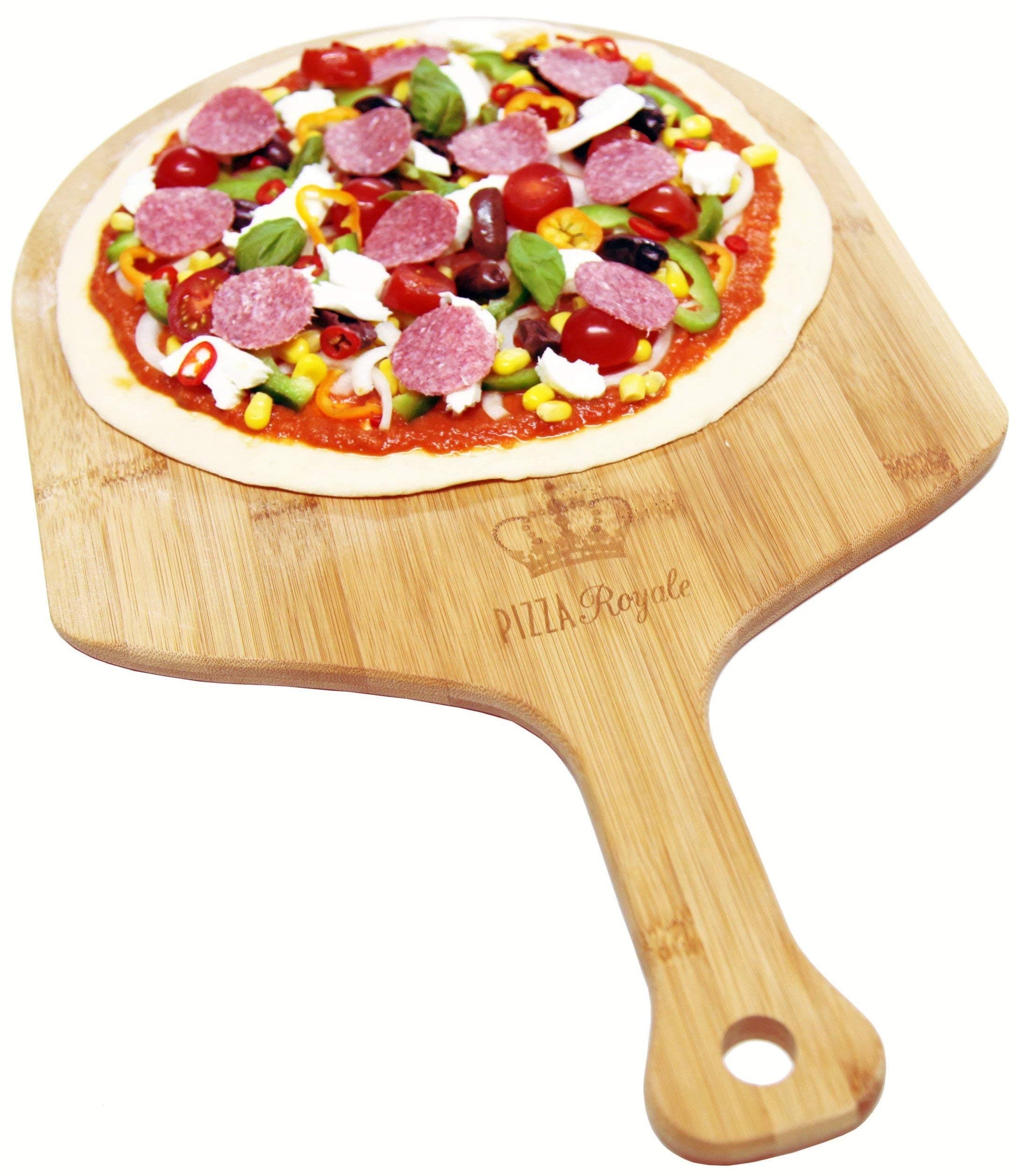 Pizza Royale Ethically Sourced Premium Natural Bamboo Pizza Peel, 19.6 Inch x 12 Inch (Renewed)
