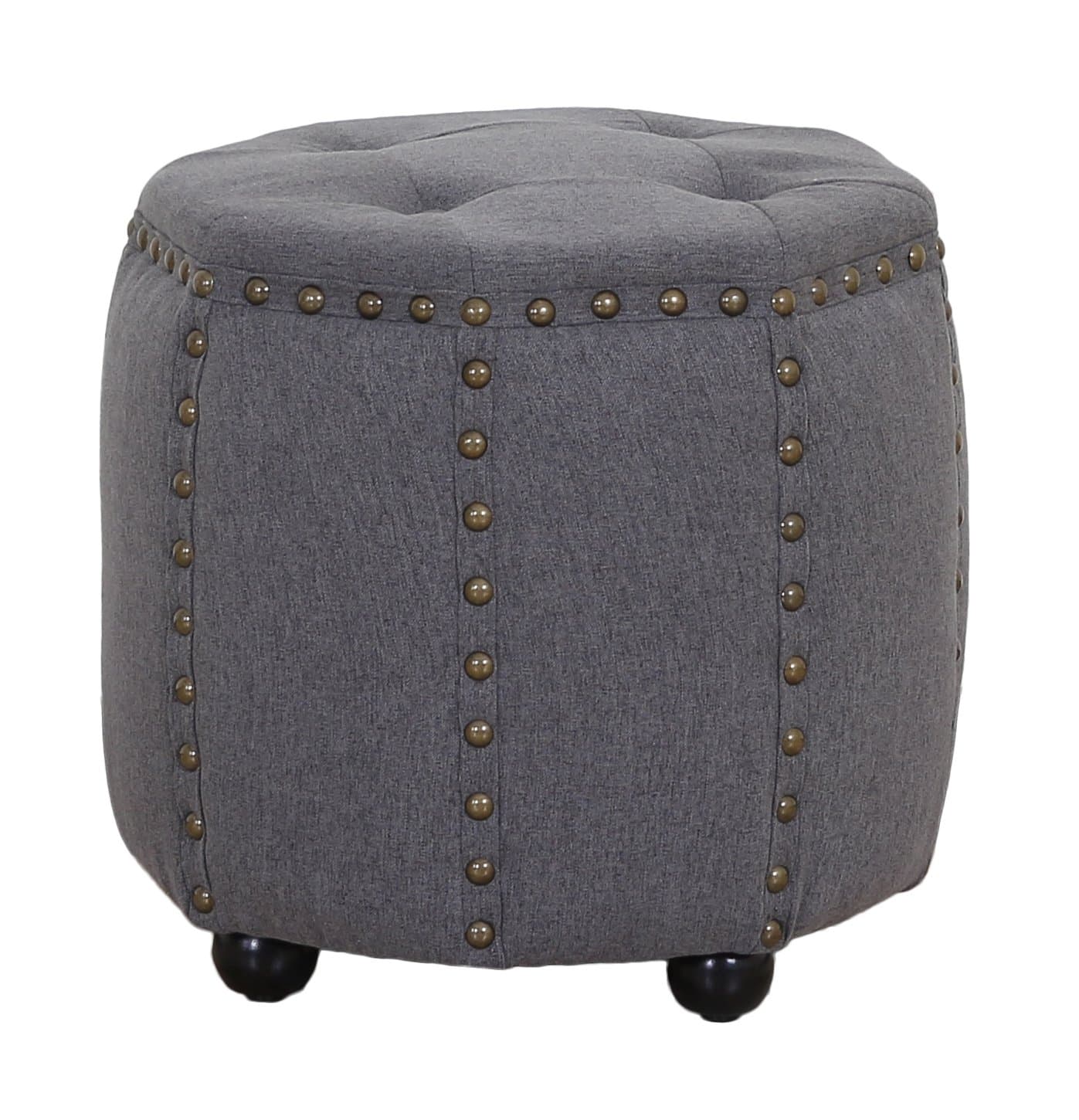JGW Furniture LF-082-Grey Ottoman, Grey