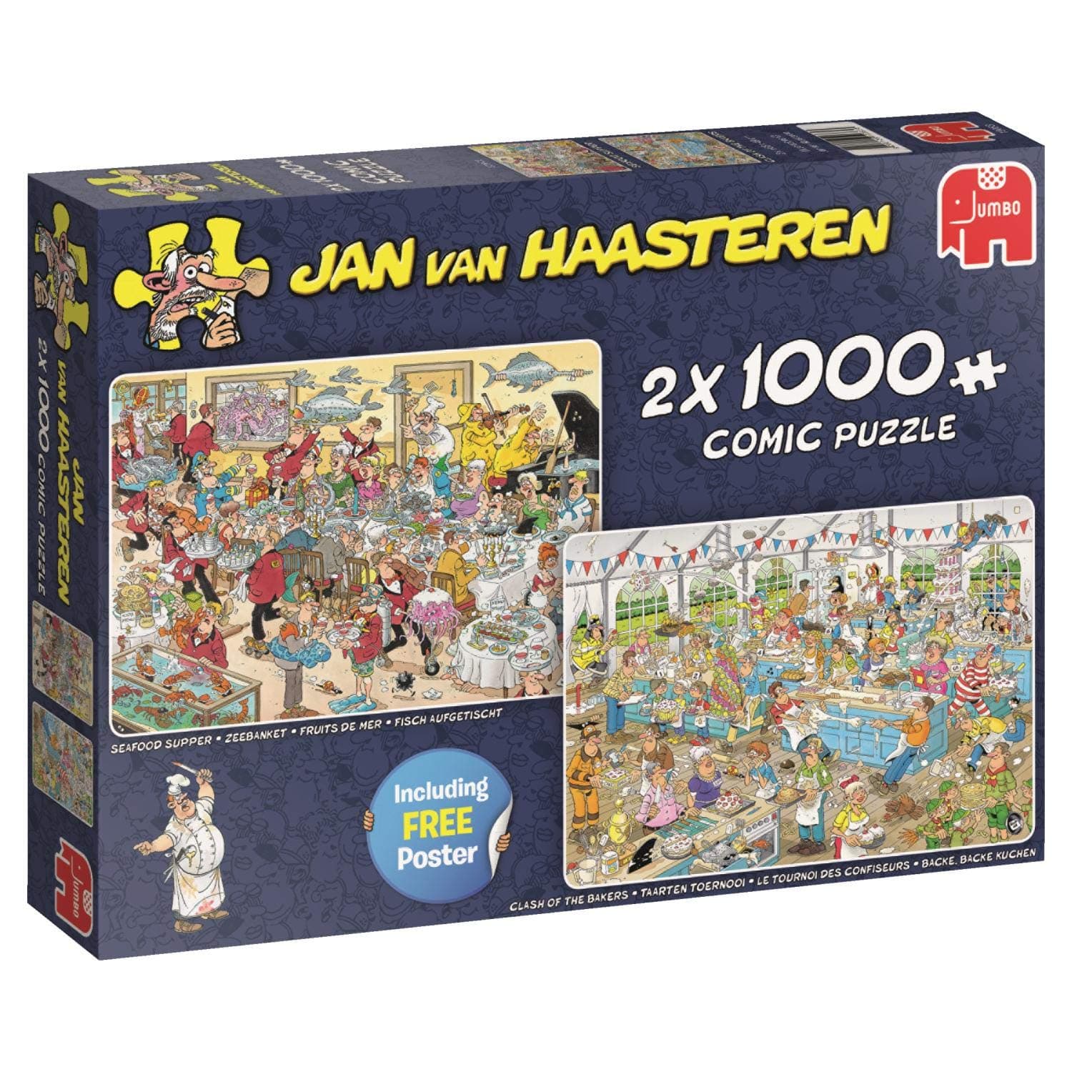 Jan Van Haasteren Food Frenzy - 2 x 1000 Piece Special Edition Jigsaw Puzzle
