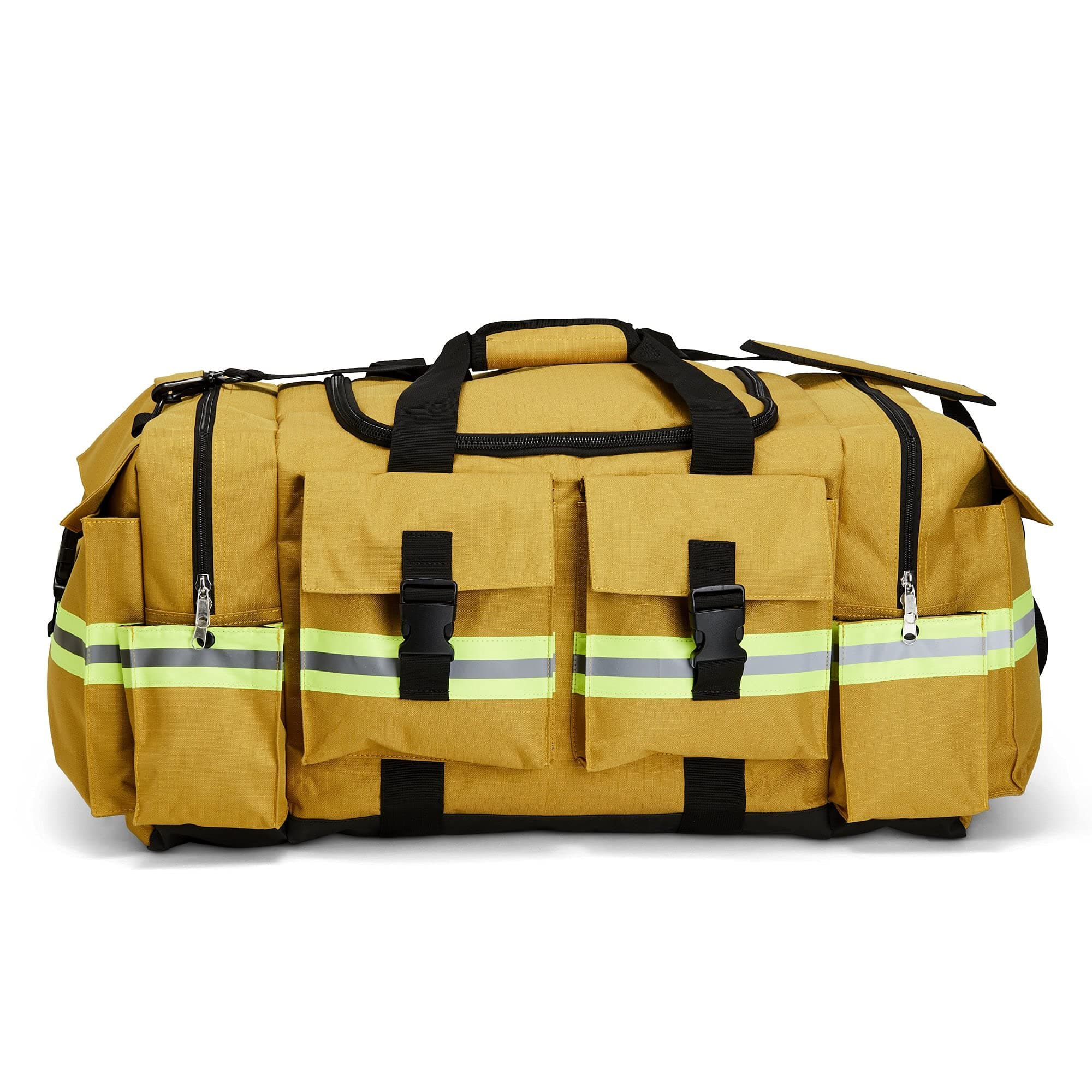 Elite Firefighter Gear Bag - Fireman Premium Rescue Turnout Fire Gear Bag with Shoulder Strap - Yellow, Yellow-Tan, One Size