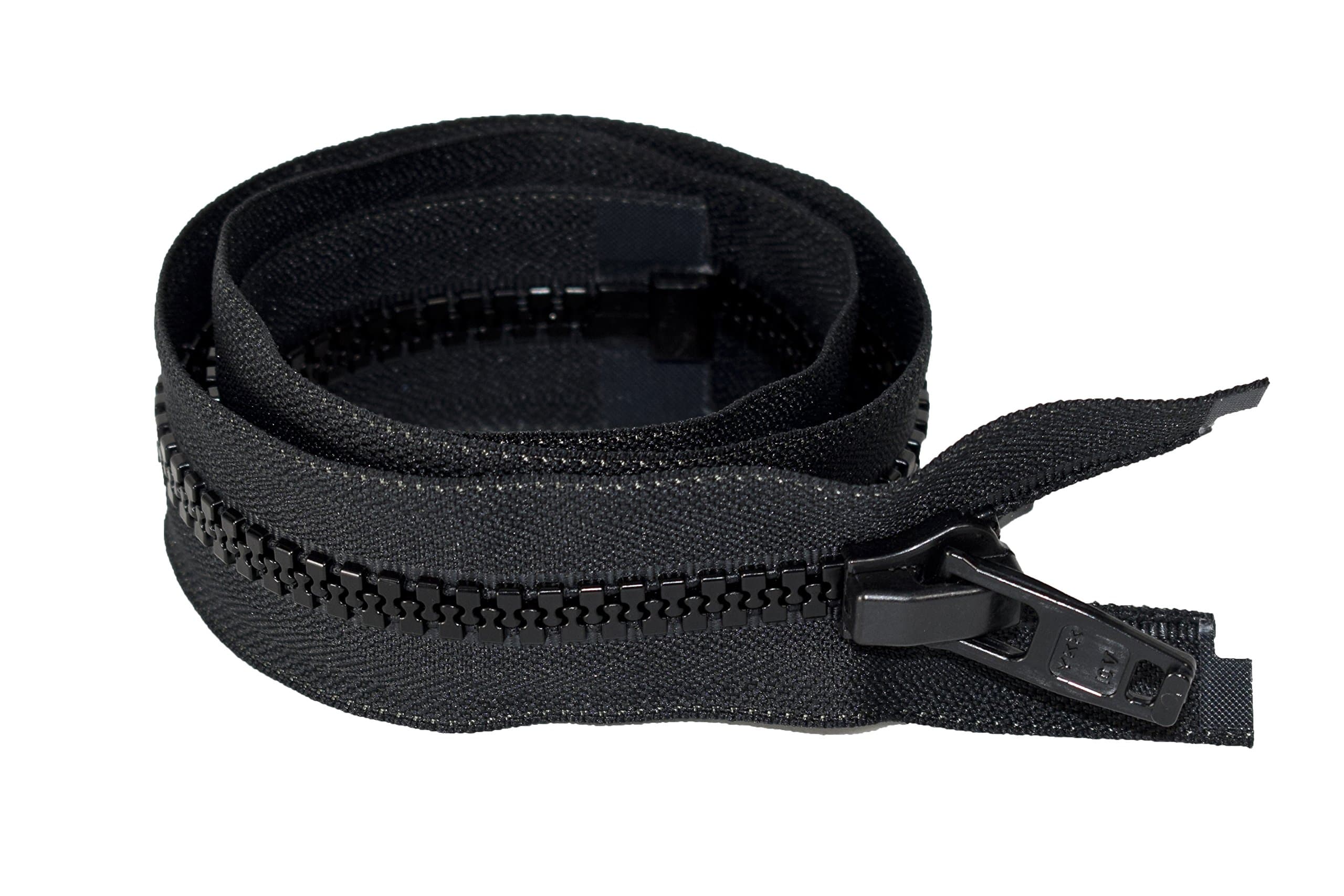 30" Vislon Zipper - YKK #10 Molded Extra-Heavy Separating - Plastic Pull - 580 Black (1 Zipper/Pack)