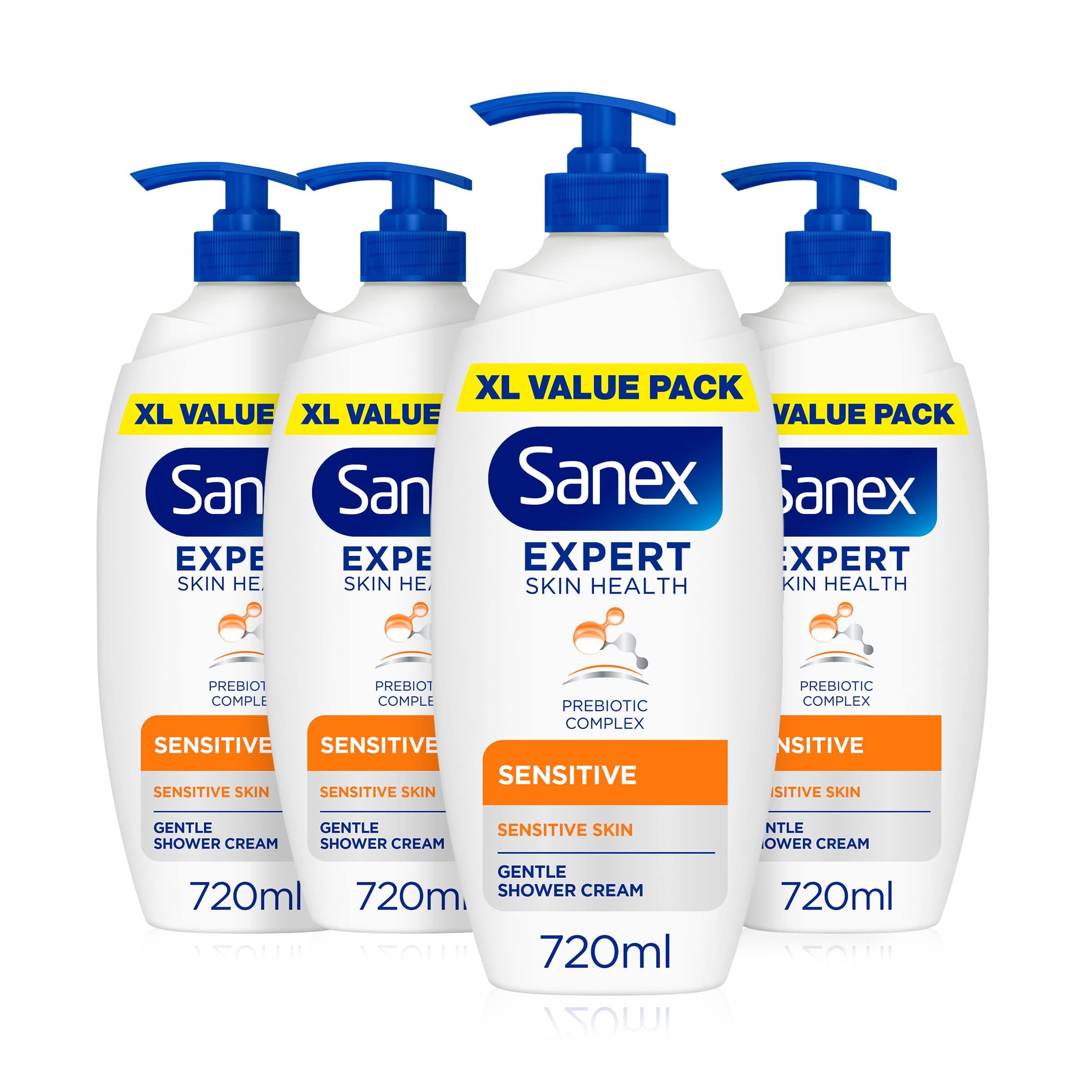 Body Wash - Expert Skin Health - Sensitive Shower Cream - Dermatologist Tested Gentle For Sensitive Skin - Multipack - 4 Pack - 720ml Bottles