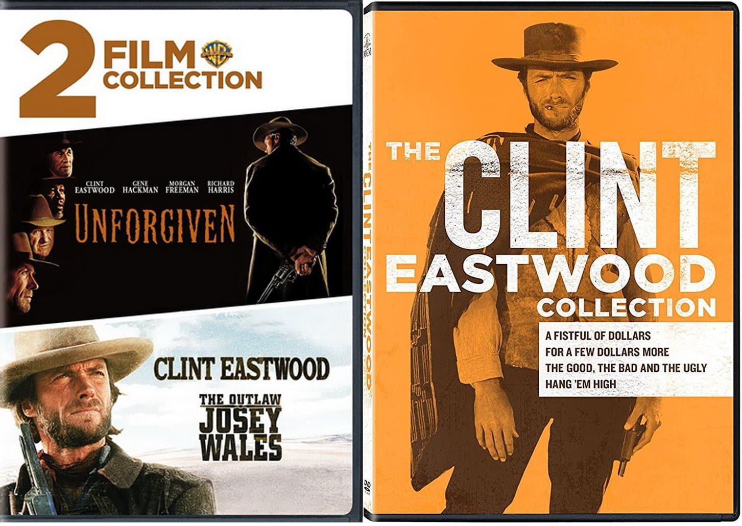 No Name Unfogiven Western Movies Outlaw Josey Wales Clint Eastwood Collection Series Good Bad and Ugly/A Fistful/For a Few Dollars More/Hang 'em High