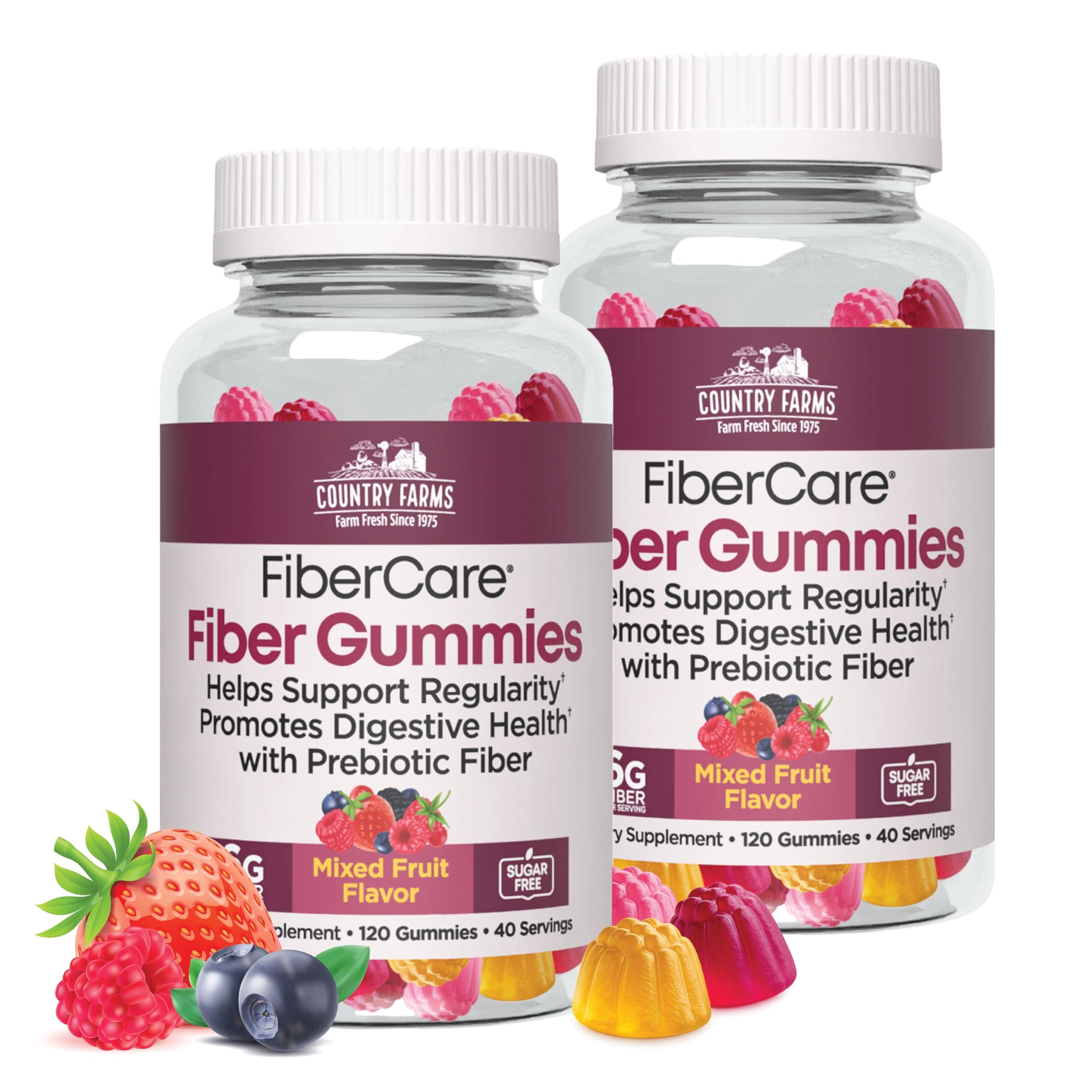 Fiber Care Prebiotic Gummies, 6g of Fiber Per Serving, FOS from Beets, Digestive Health, Supports Regularity, Mixed Fruit Flavor