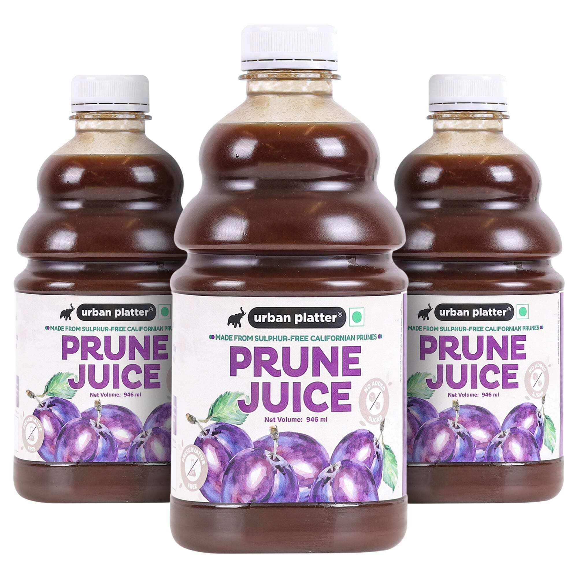 Urban Platter Prune Juice, 946ml (Pack of 3)(No preservatives, No Added Sugar)