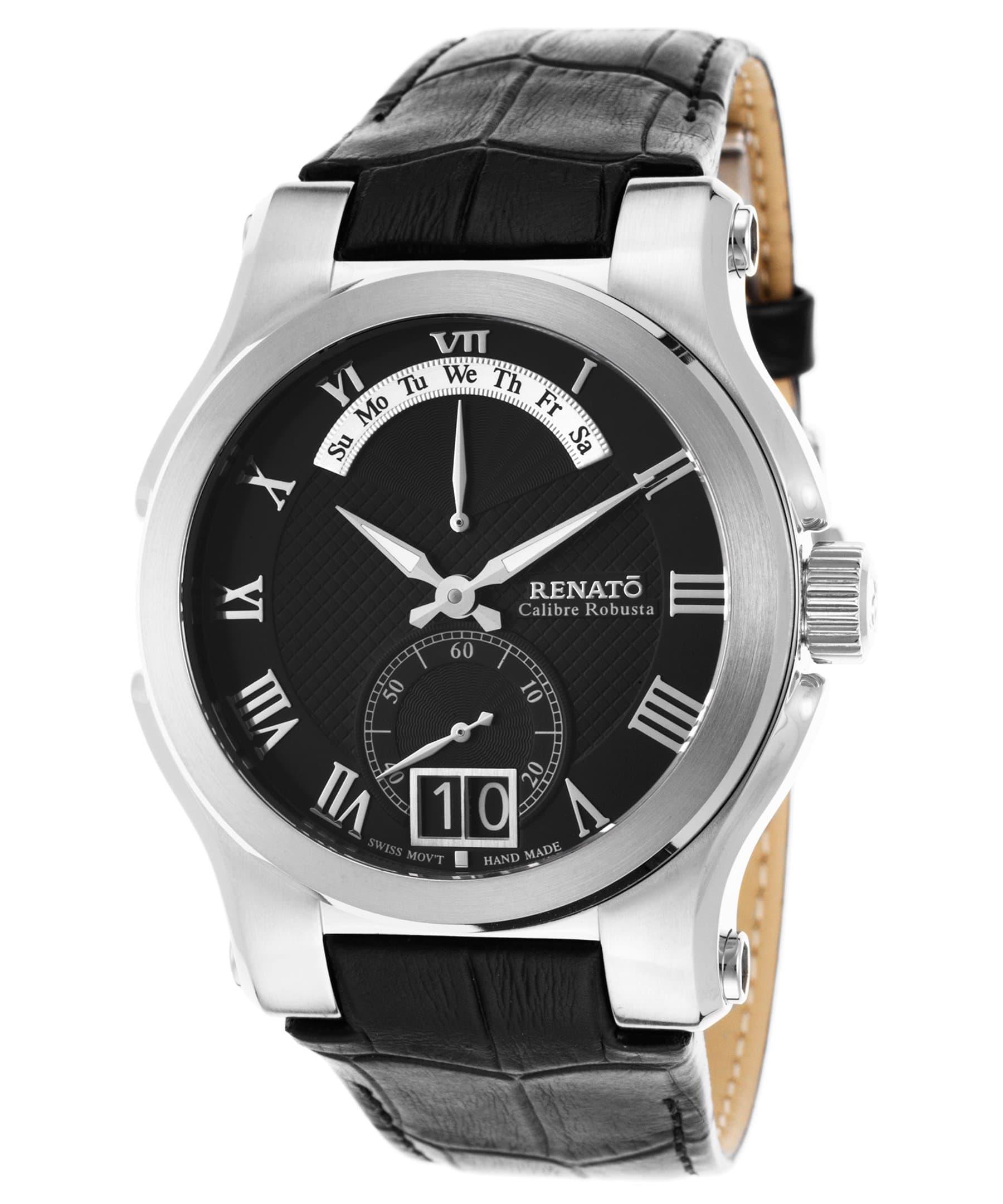 Xls-A-Ala-7040N Men's Calibre Robusta Black Genuine Leather and Dial Watch