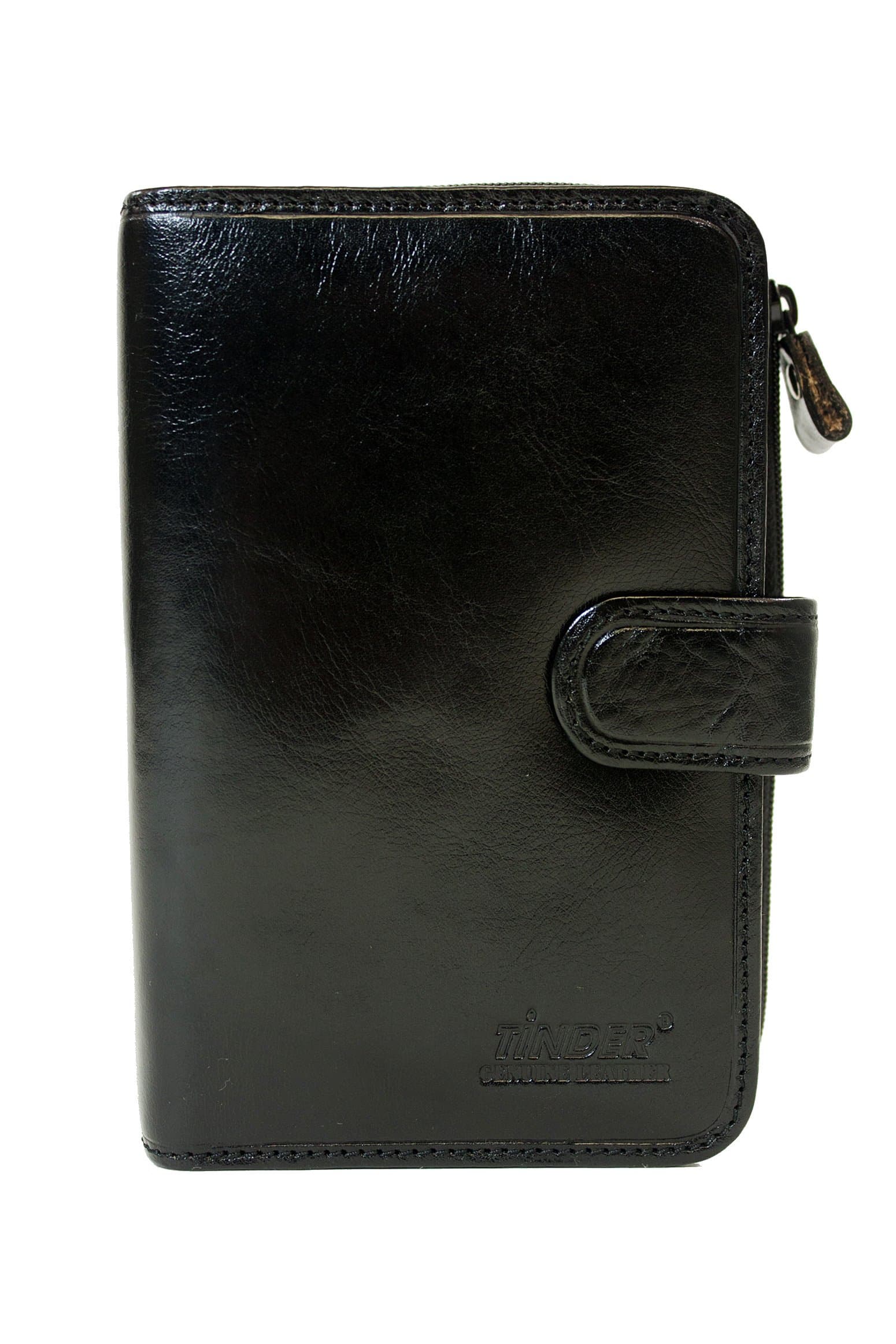 Tinder Genuine CowHide Leather(From Italy) Pocket Book Wallet WH601-BK