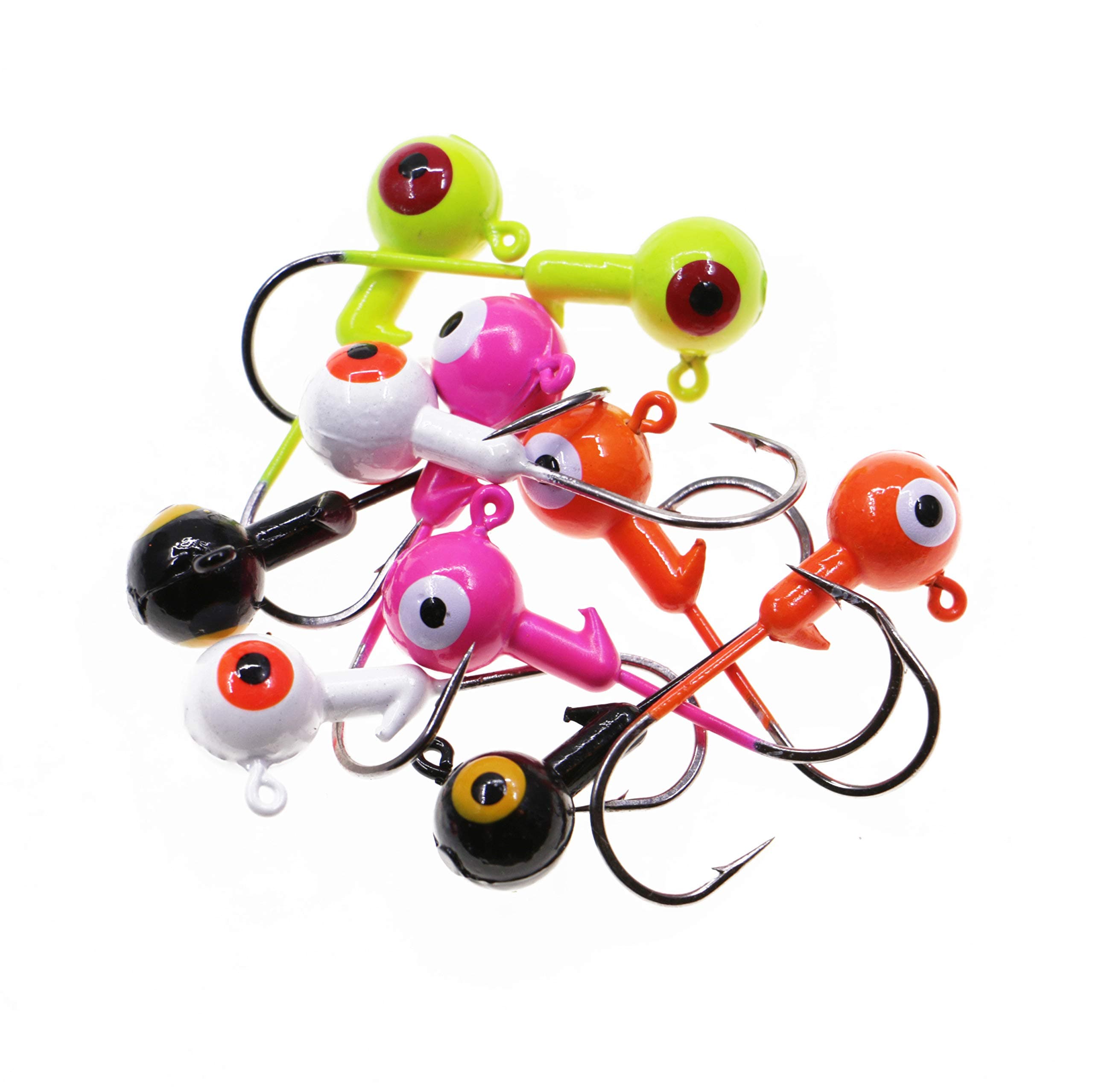 Fishing Lures Jig Heads,Ball Heads 1/32oz-1oz,Sharp Fishing Hooks for Freshwater or Saltwater