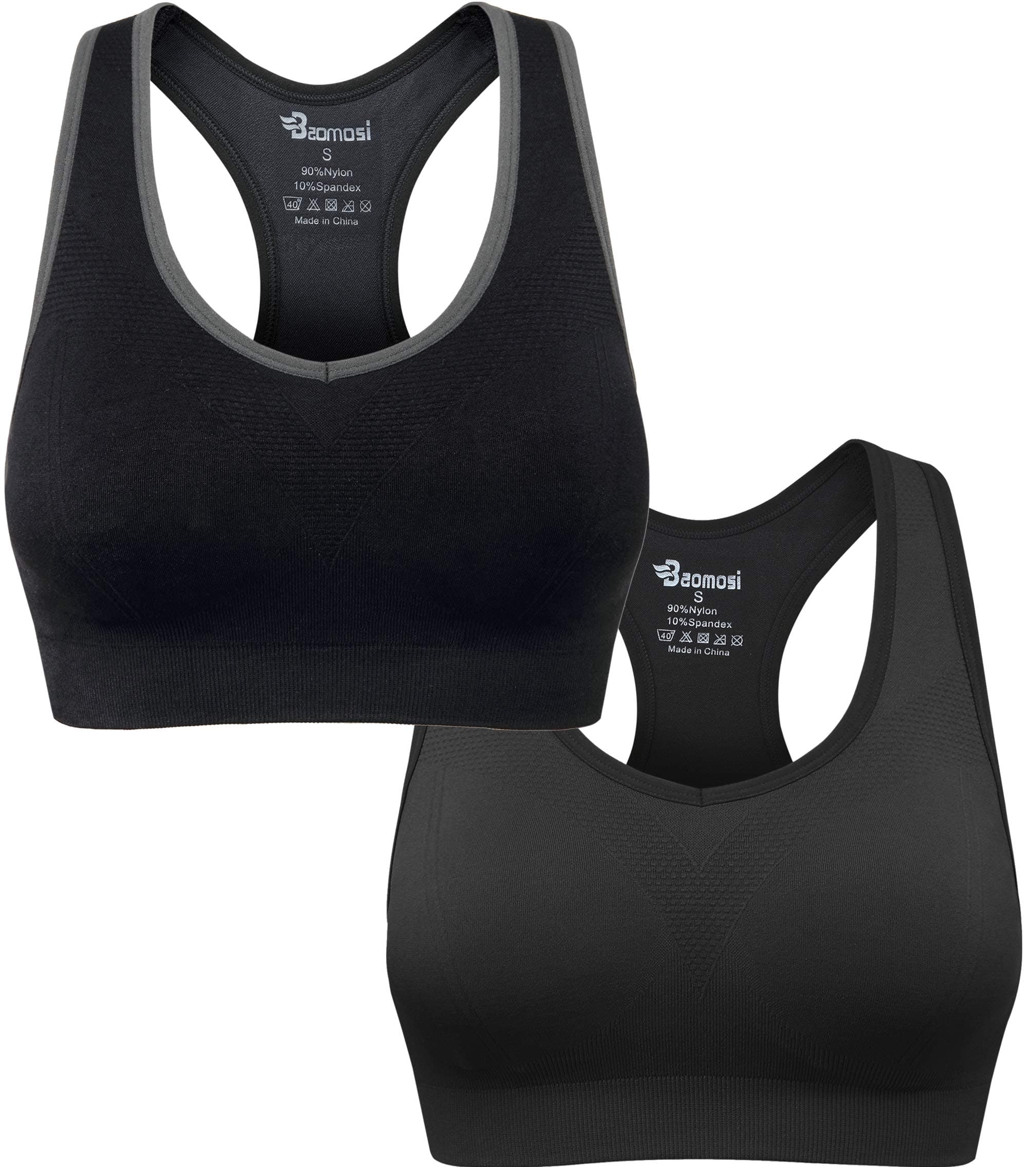 Women's Seamless Racerback Sports Bra High Impact Support Yoga Gym Workout Fitness
