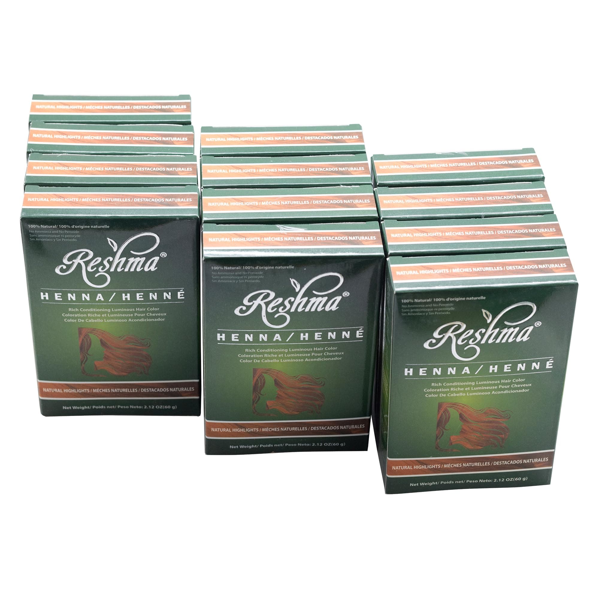 30 Minute Henna Hair Color Infused with Organic Henna Lawsonia Inermis 100% Gray Coverage for Soft, Shiny Hair, Plant-Based Hair Dye—25.44 oz Pack of 12 (Highlights)