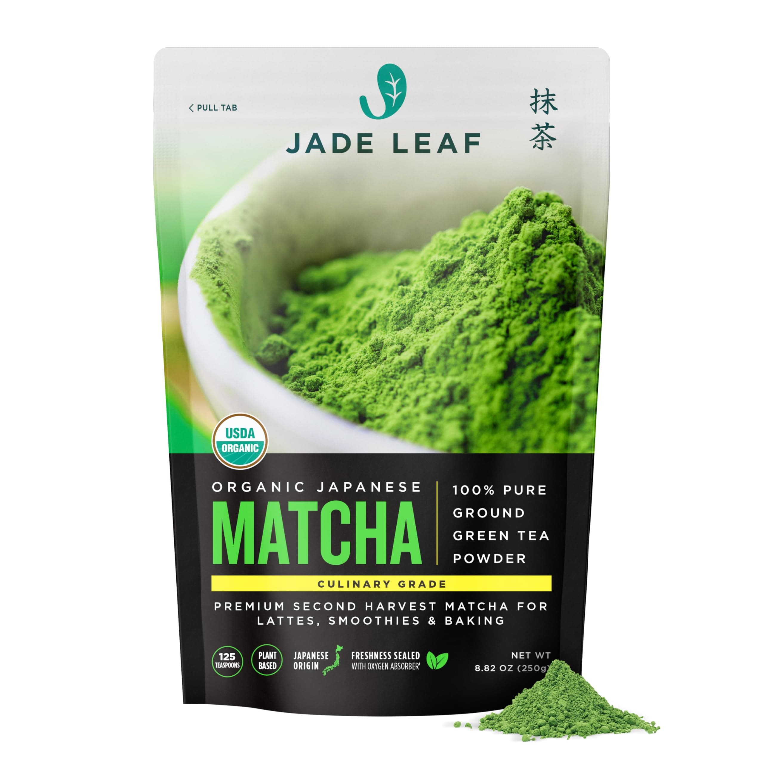Jade Leaf - Organic Japanese Matcha Green Tea Powder, Culinary Grade (For Blending & Baking) - [250g super value size]