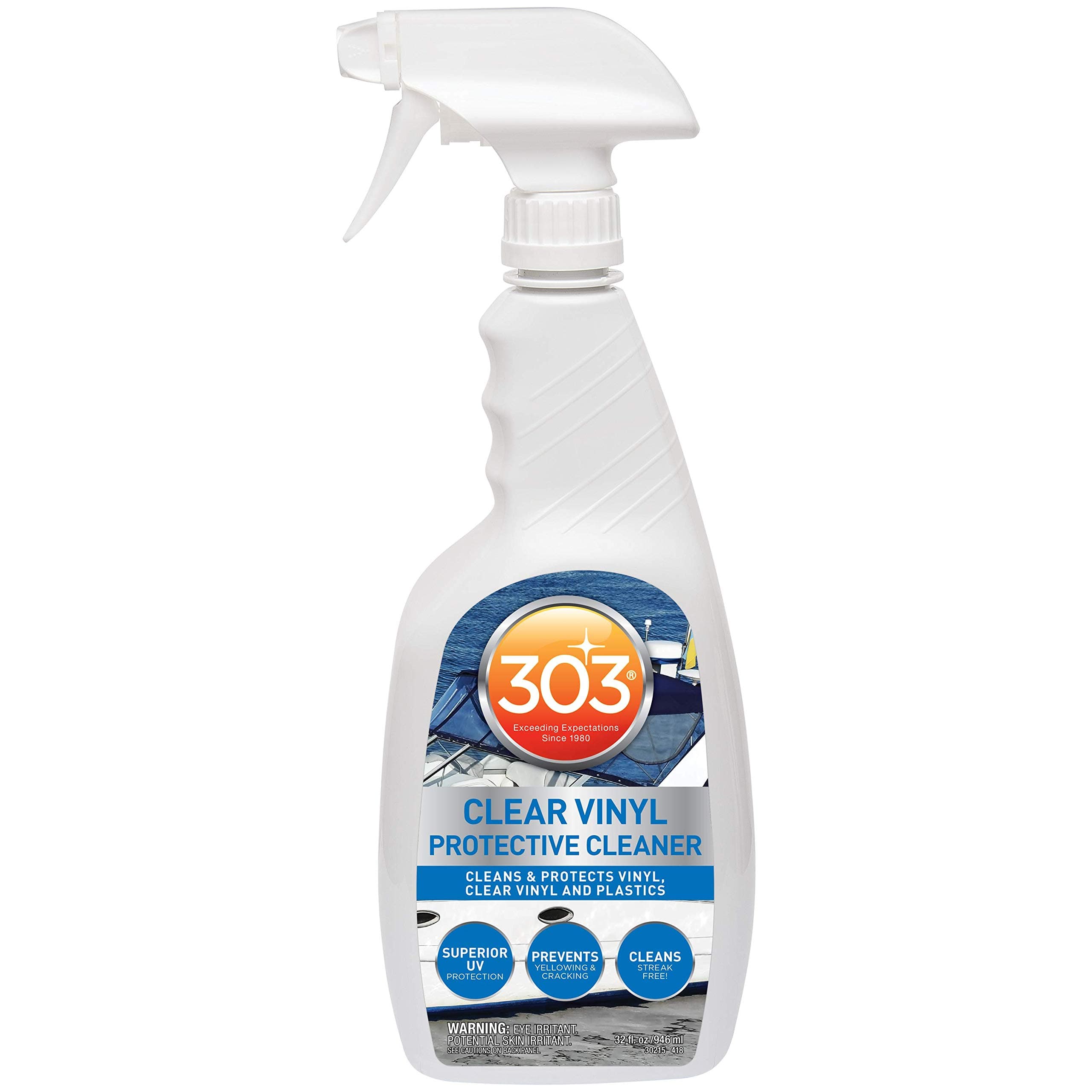 Marine Clear Protective Cleaner - Cleans and Protects Vinyl and Plastics, Provides Superior UV Protection, Prevents Yellowing and Cracking, 32oz (30215) Packaging May Vary