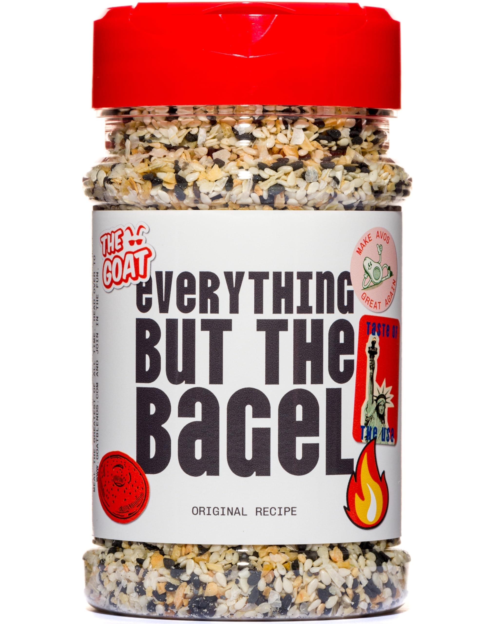 – The GOAT Everything But The Bagel Seasoning Jumbo 180g Shaker - Original Recipe All Purpose Finishing Blend for Meat and Vegetables with Crunchy Sesame and Poppy Seeds, Gourmet Artisan UK Made