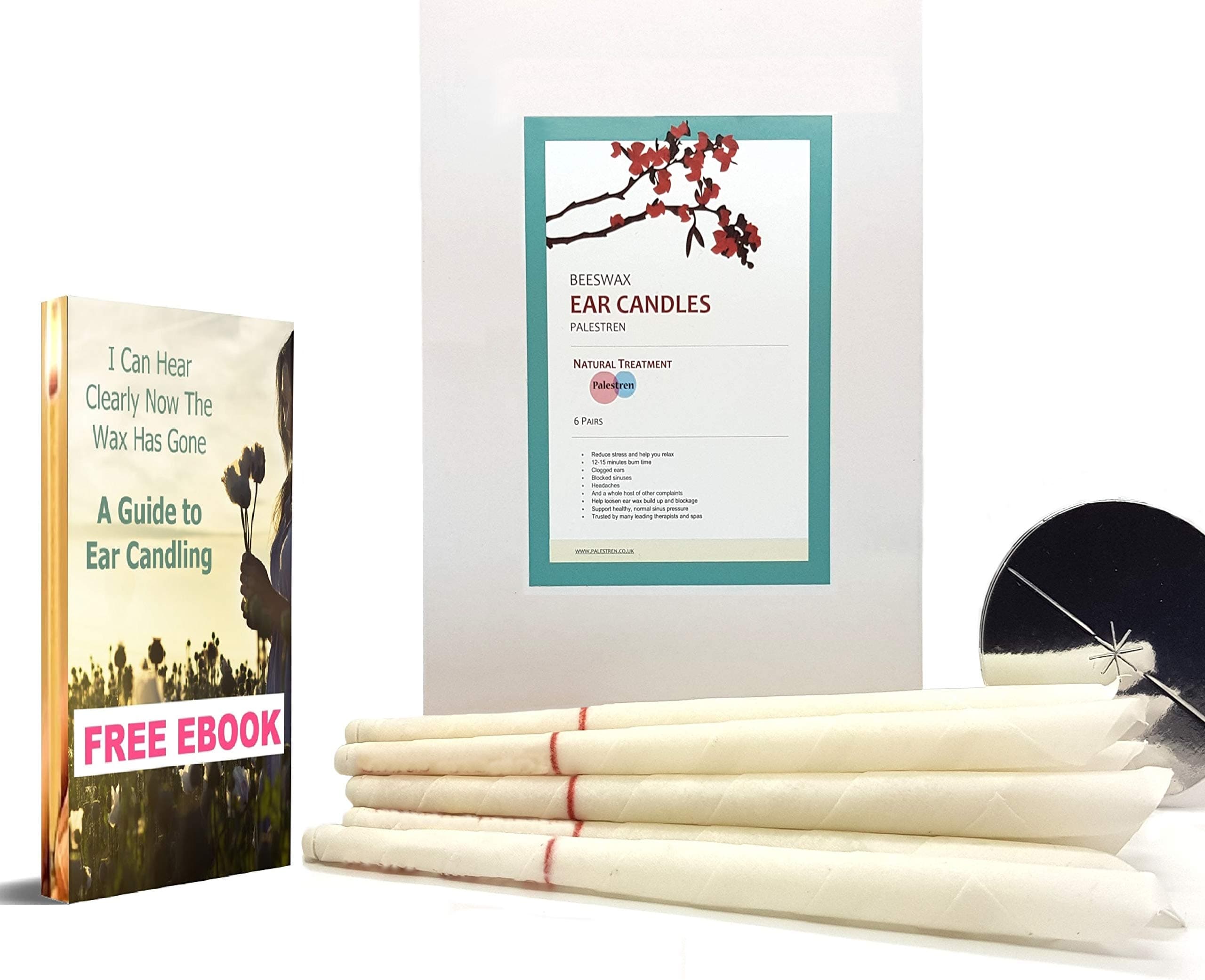 Hopi Ear Candles Natural Ear Candles 12 Pack (6 pairs) Beeswax Ear Candling Cones Organic ear wax removal blocked ears therapeutic tinnitus relief, sinus release, migraine relief, holistic treatment