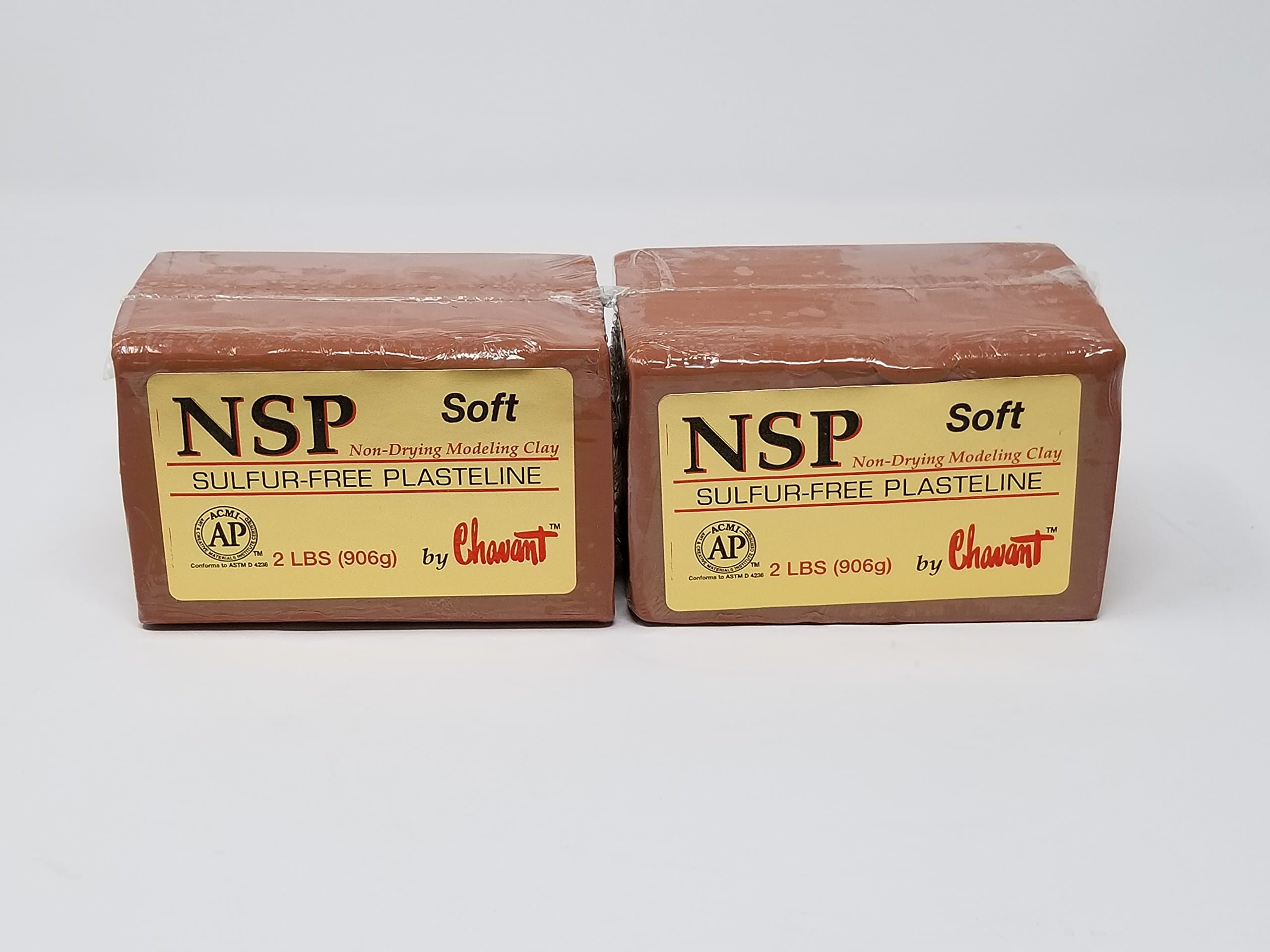 Chavant NSP Soft 4 Lbs Oil Based Sulfur-Free Sculpting Clay (Brown), Professional Use, Modeling Clay