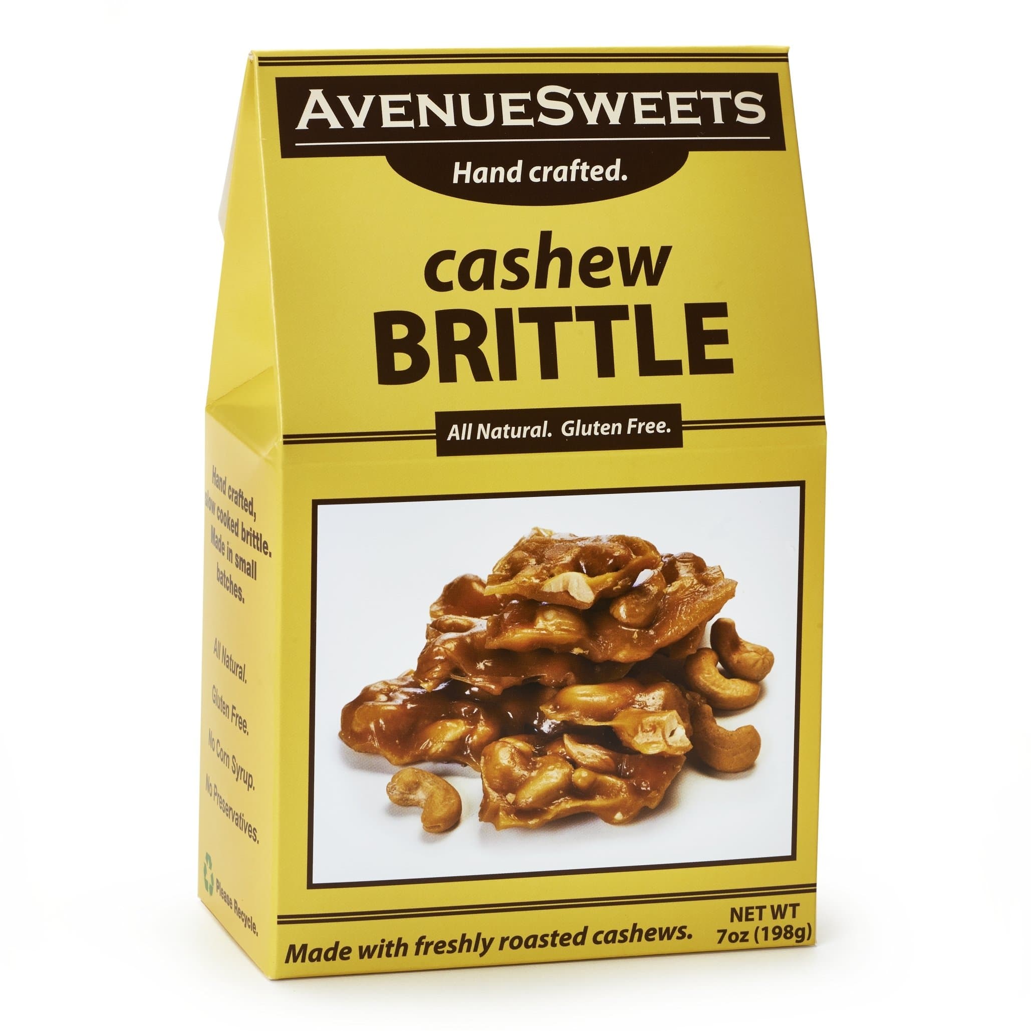 AvenueSweets - Handcrafted Old Fashioned Nut Brittle - 7 oz Box - Cashew