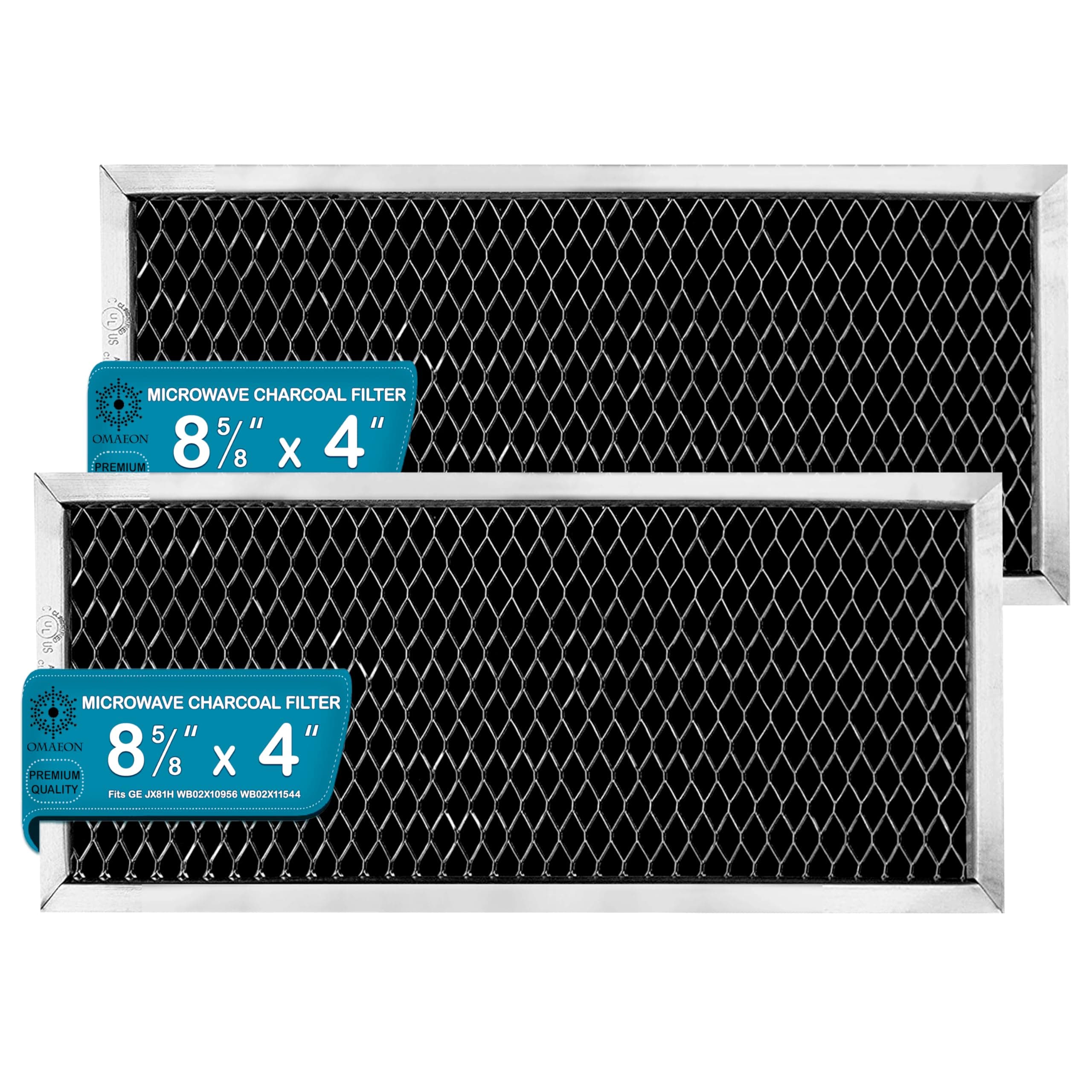 GE JX81H, WB02X10956, WB02X11544, WB2X10956 Microwave Recirculating Charcoal Filter Compatible with GE (2-Pack)