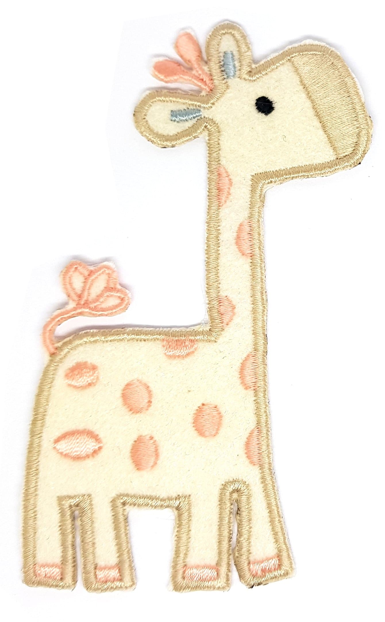 shopiyal Cute Tall New Born Baby Giraffe Patch (Pink Dots) | Embroidery High Quality Iron on Sew on Embroidered Patch badges for clothes jackets t-shirts coats bags hats wallets