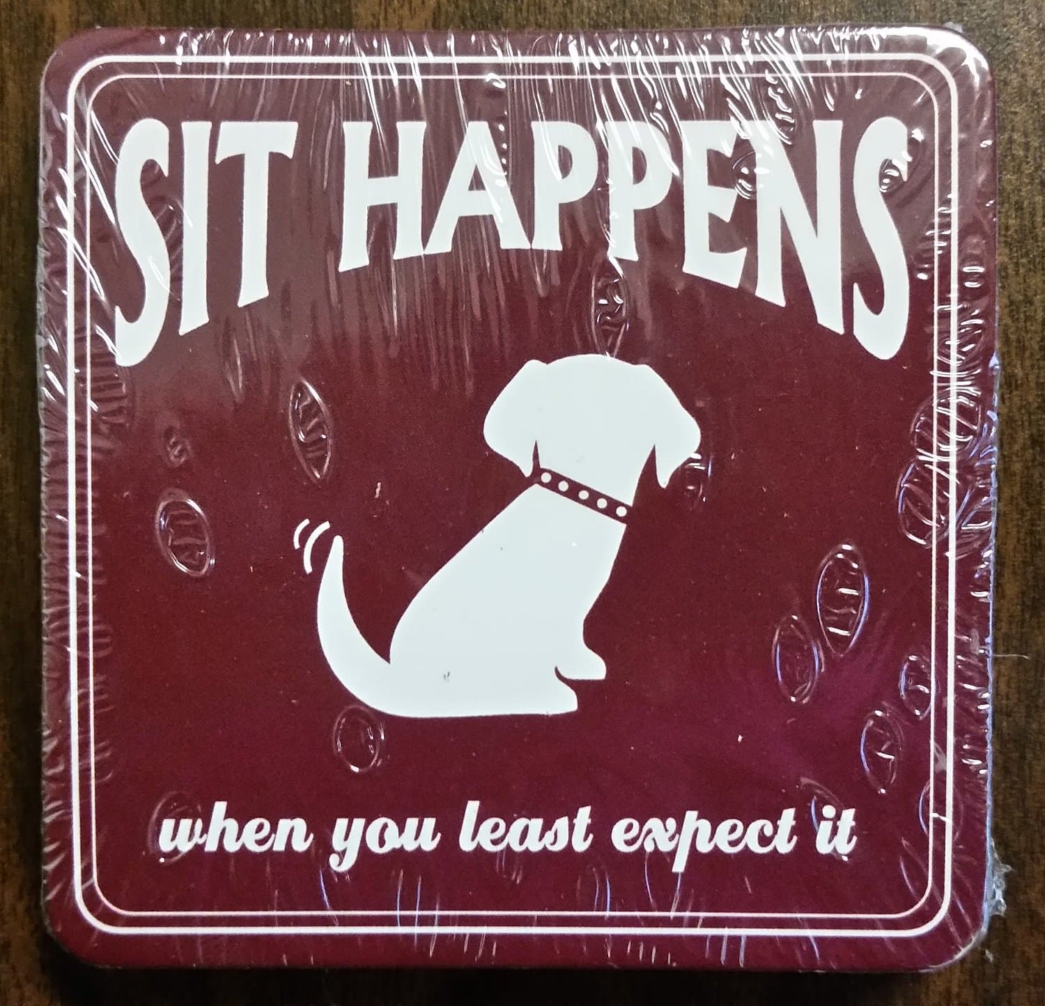 SIT Happens When You Least Expect IT ★ Dog Coasters Set of 4