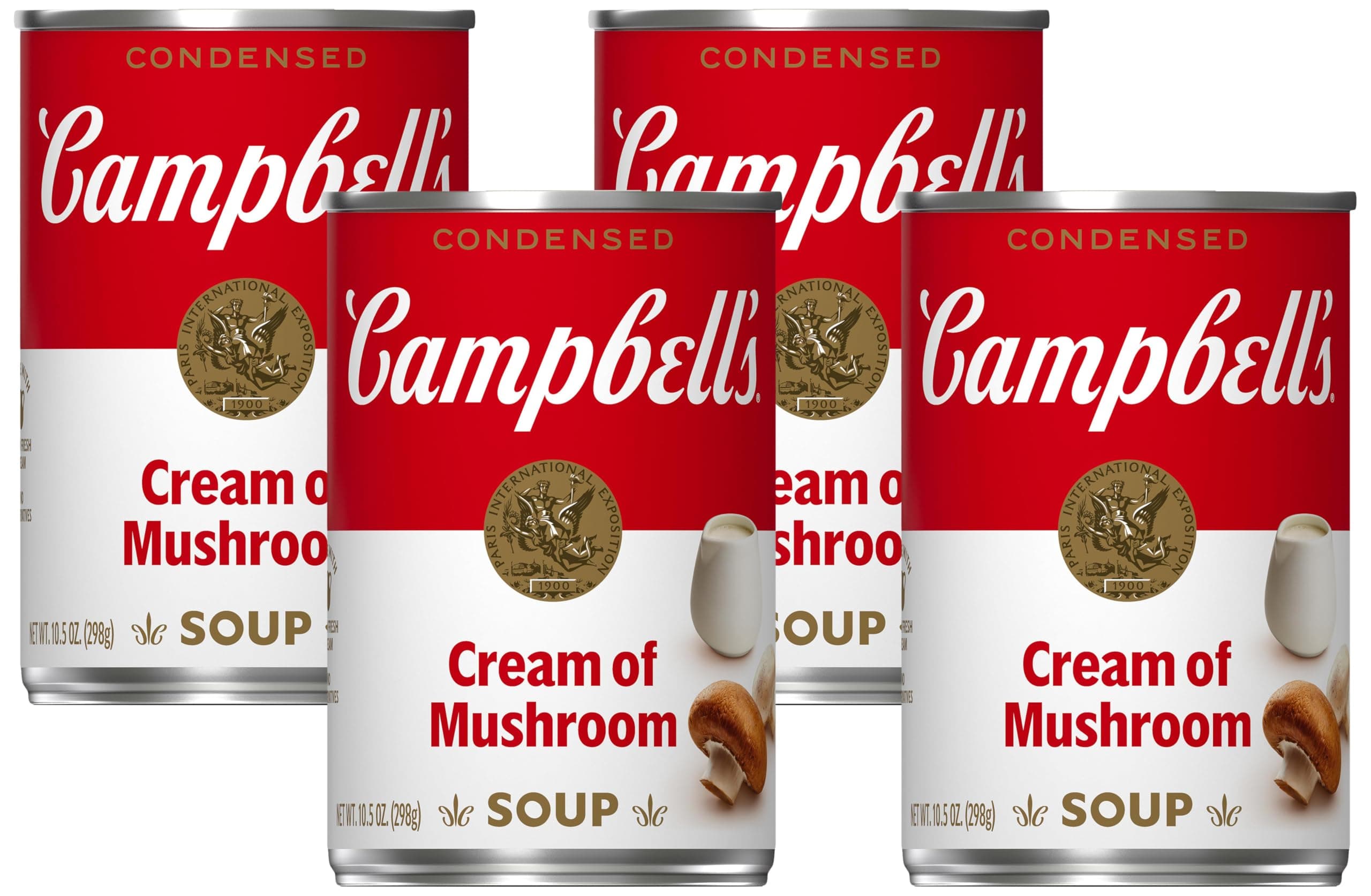 Campbell's Condensed Cream of Mushroom Soup, 10.5 oz Can (Pack of 4)